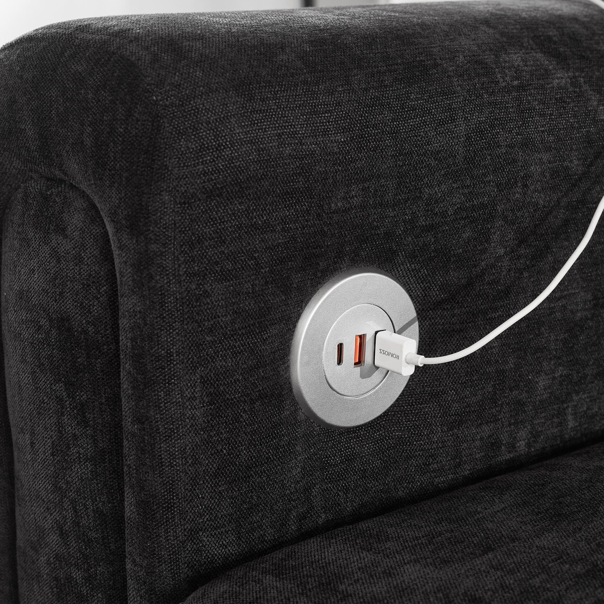 Modular Sectional Sofa With Movable Ottomans, USB Ports & Side Tables - Image 19