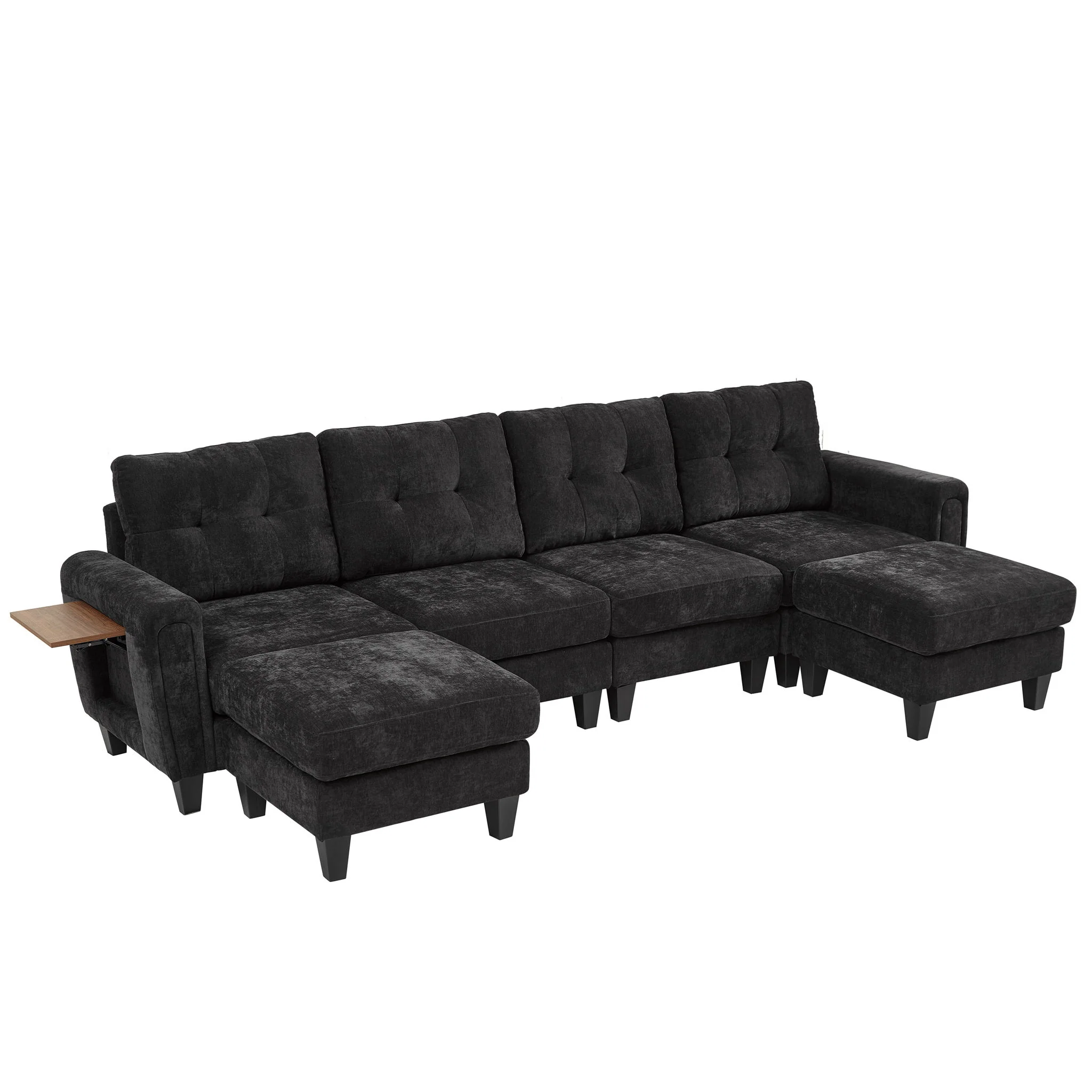 Modular Sectional Sofa With Movable Ottomans, USB Ports & Side Tables - Image 21