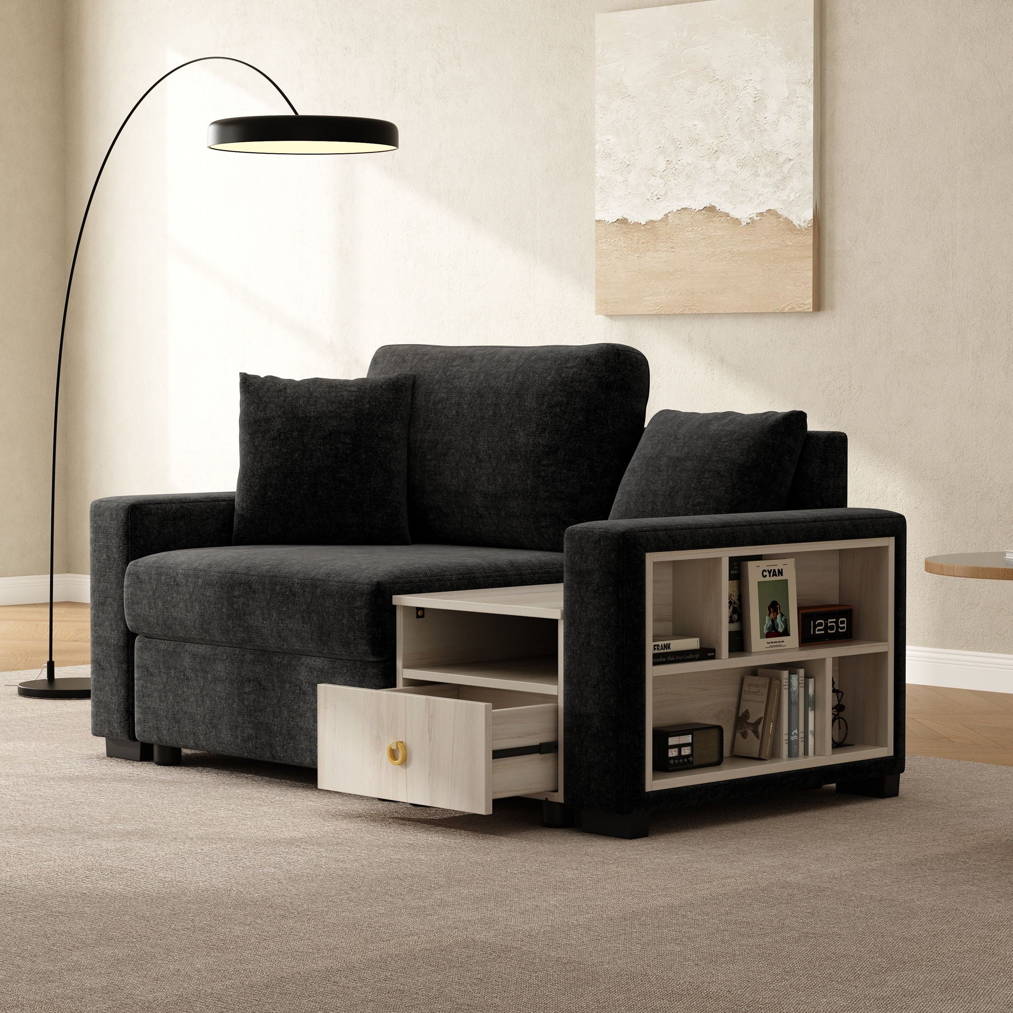 Modular Sofa Couch With Storage Armrest And Center Console - Image 13