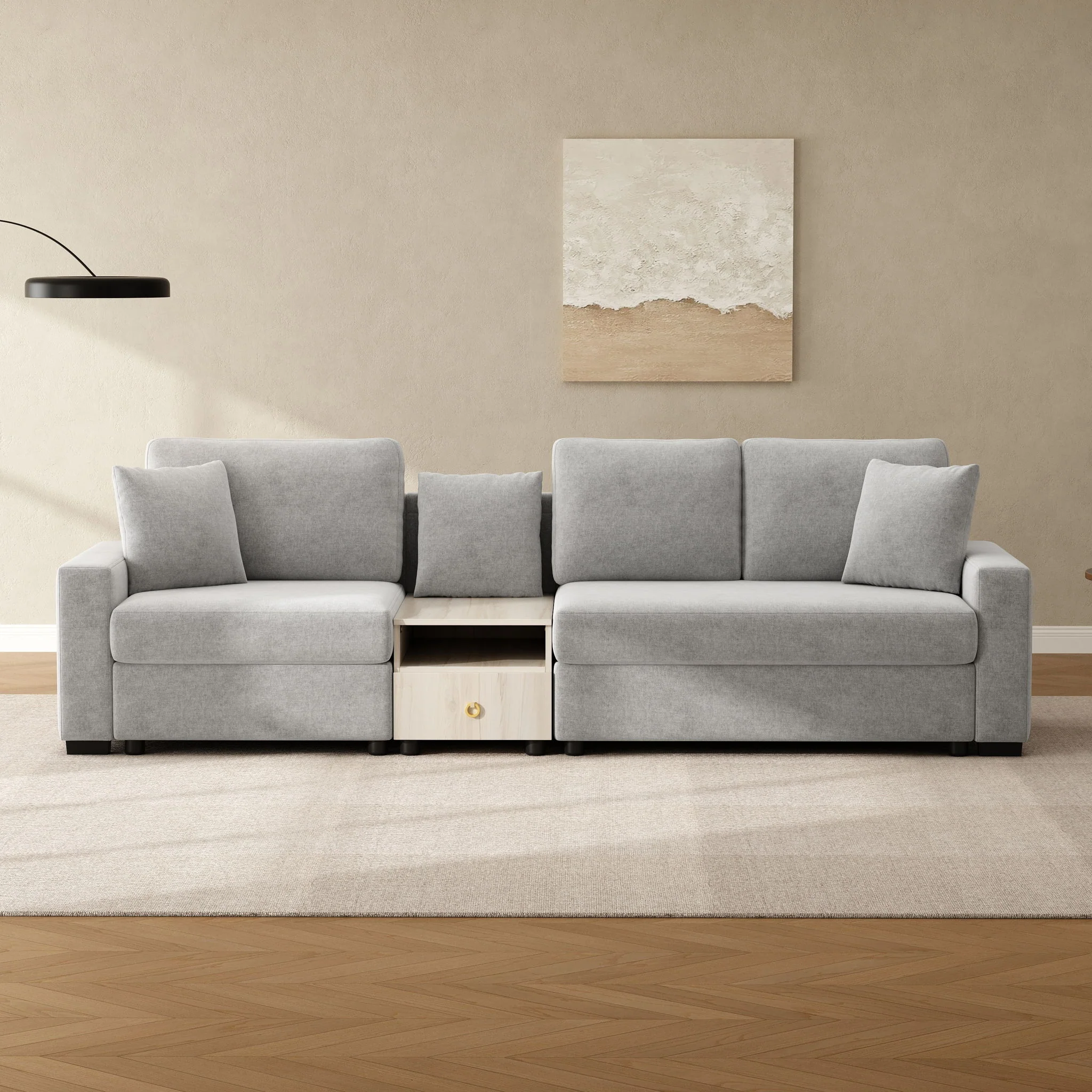 Modular Sofa Couch With Storage Armrest And Center Console - Image 32