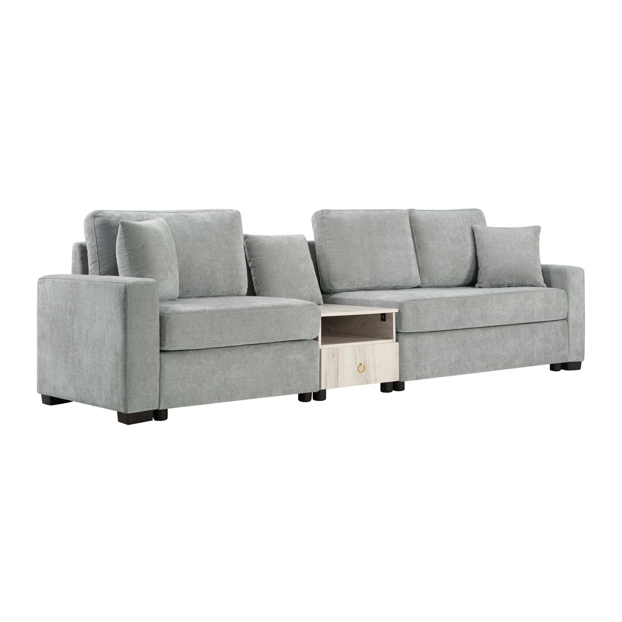 Modular Sofa Couch With Storage Armrest And Center Console - Image 56