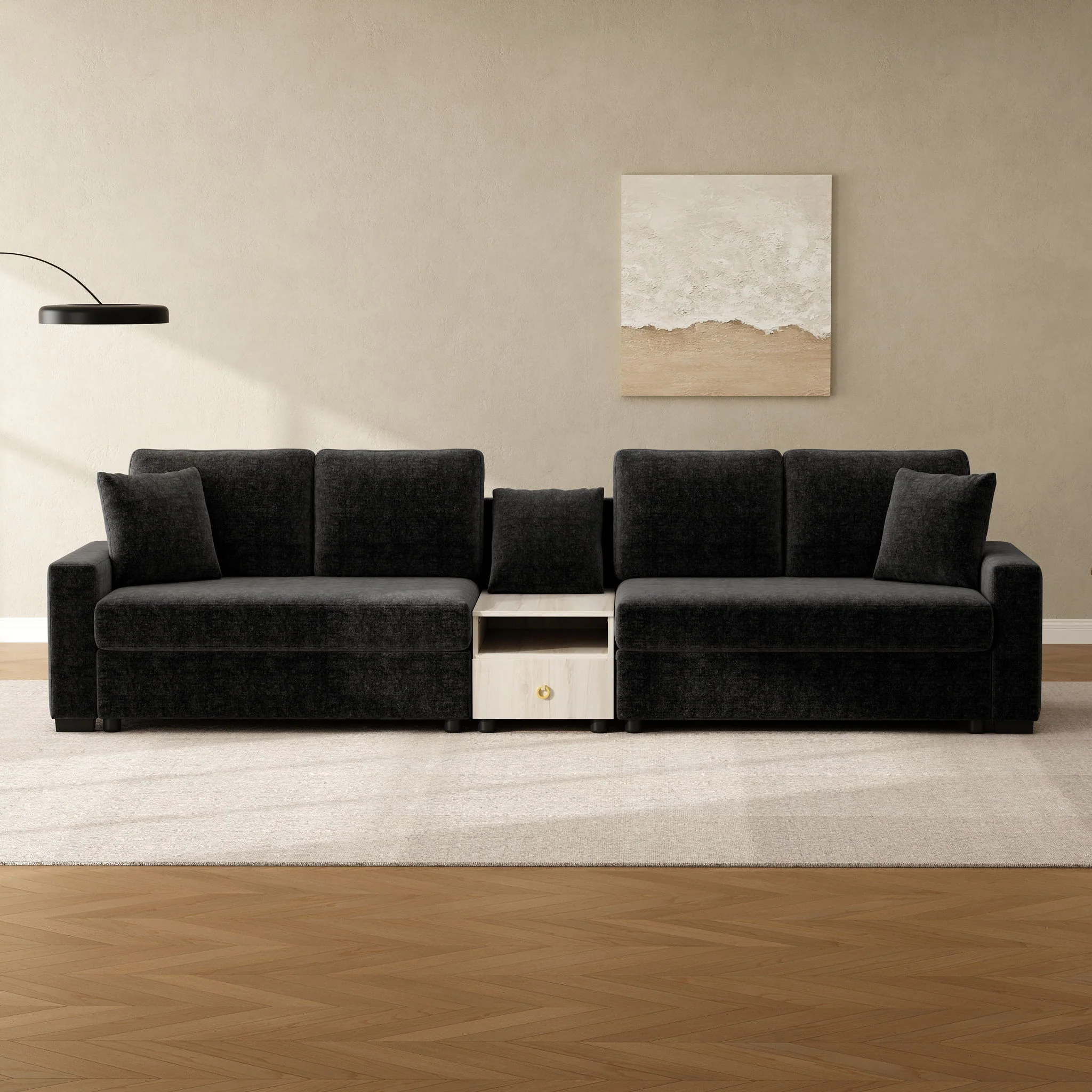 Modular Sofa Couch With Storage Armrest And Center Console - Image 74