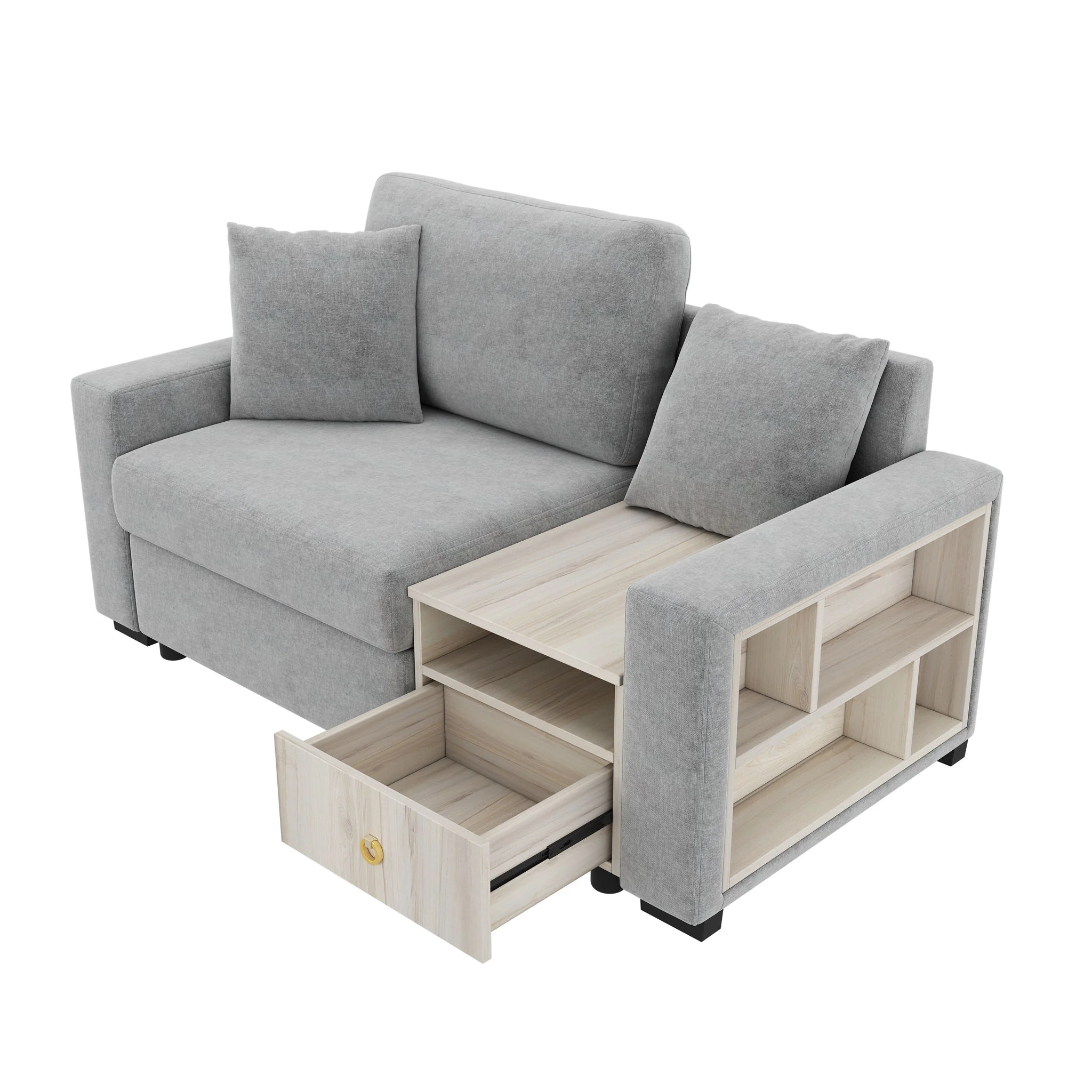 Modular Sofa Couch With Storage Armrest And Center Console - Image 82