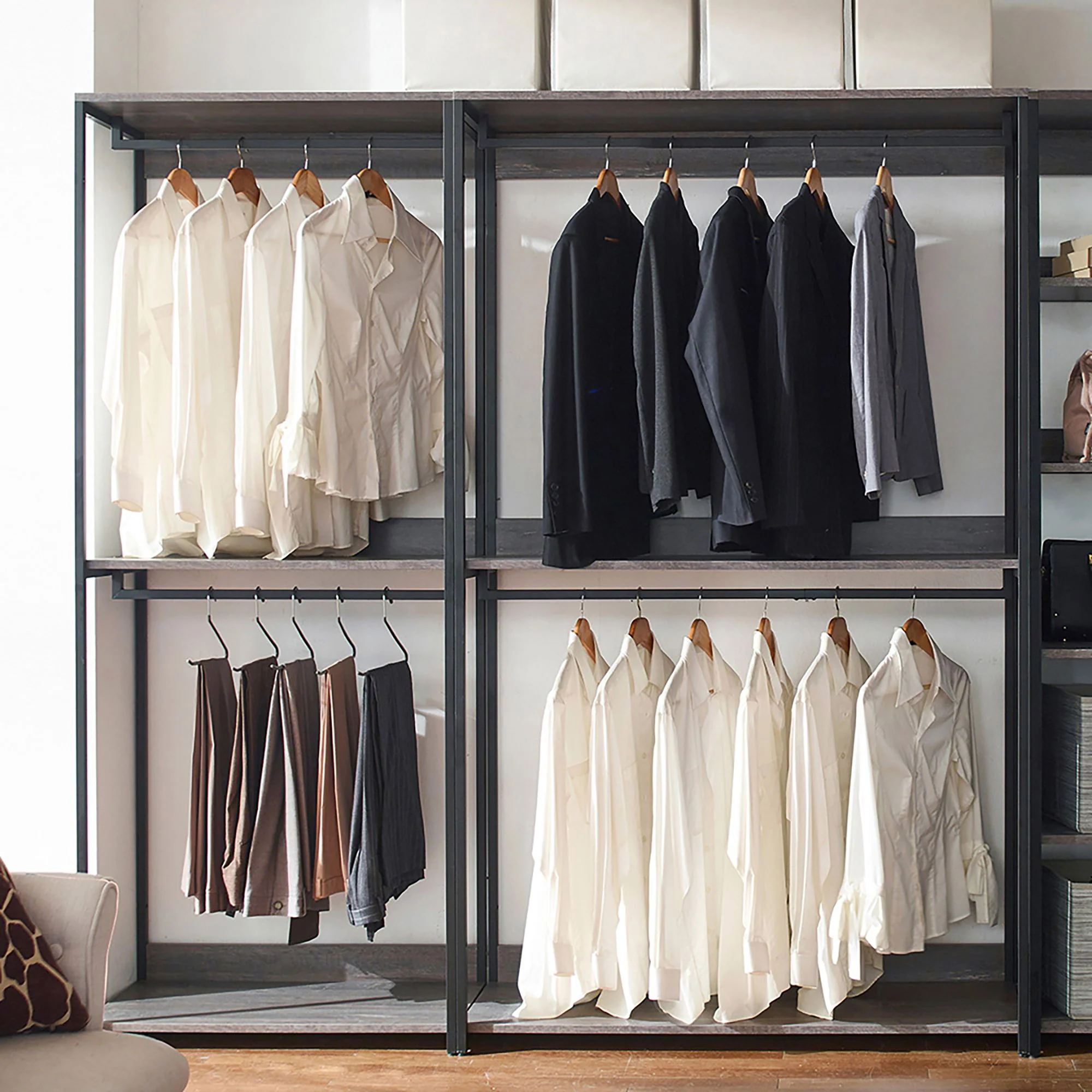 Monica - Walk-In Closet System, Modular Storage - Rustic - Image 9