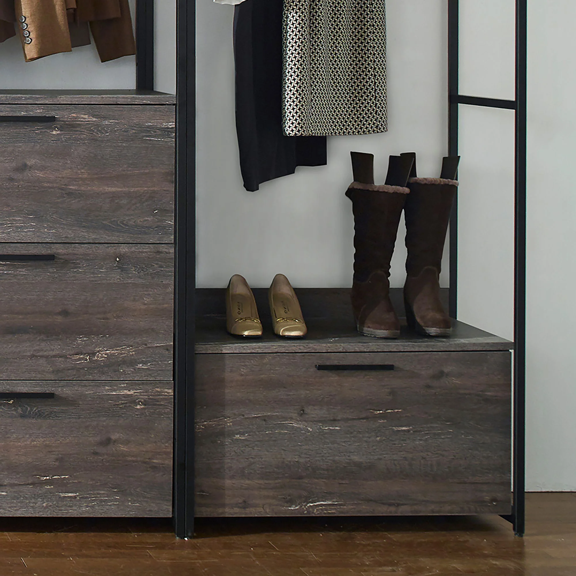 Monica - Modular Design Walk-In Closet System - Rustic - Image 4