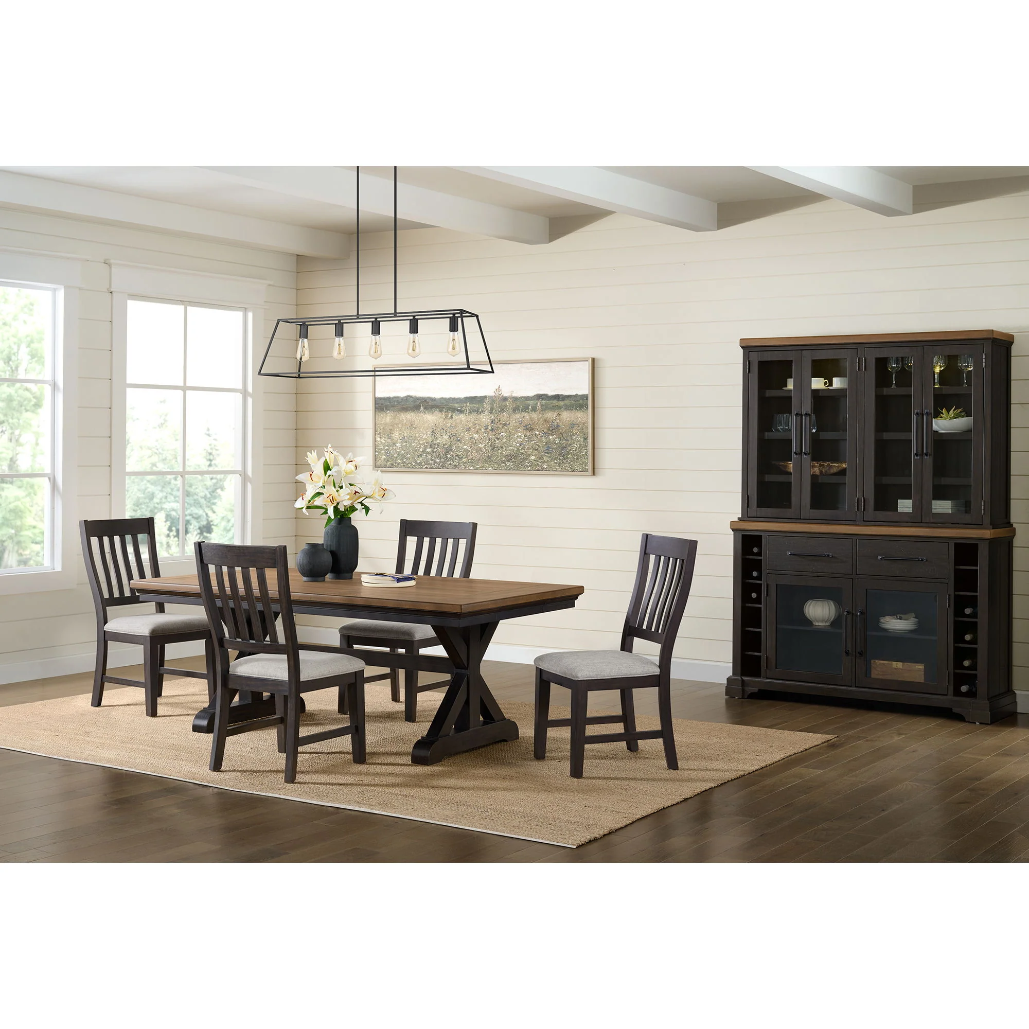 Montrose - Fabric Dining Side Chair (Set of 2) - Espresso / Light Gray - Image 7
