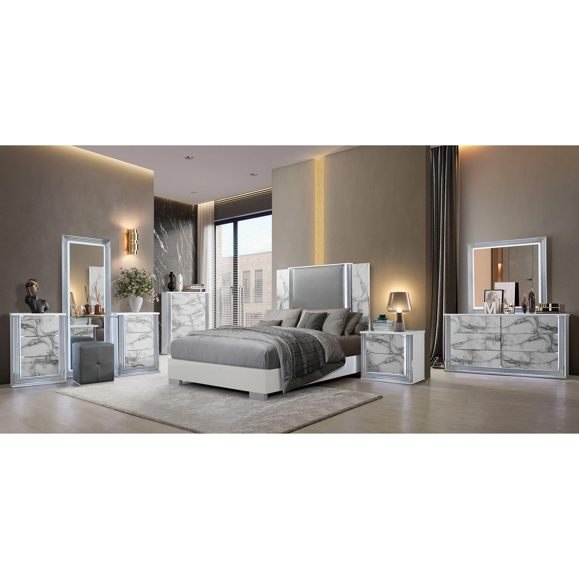 Moon - Modern Bed With LED Accent Lighting - Image 2