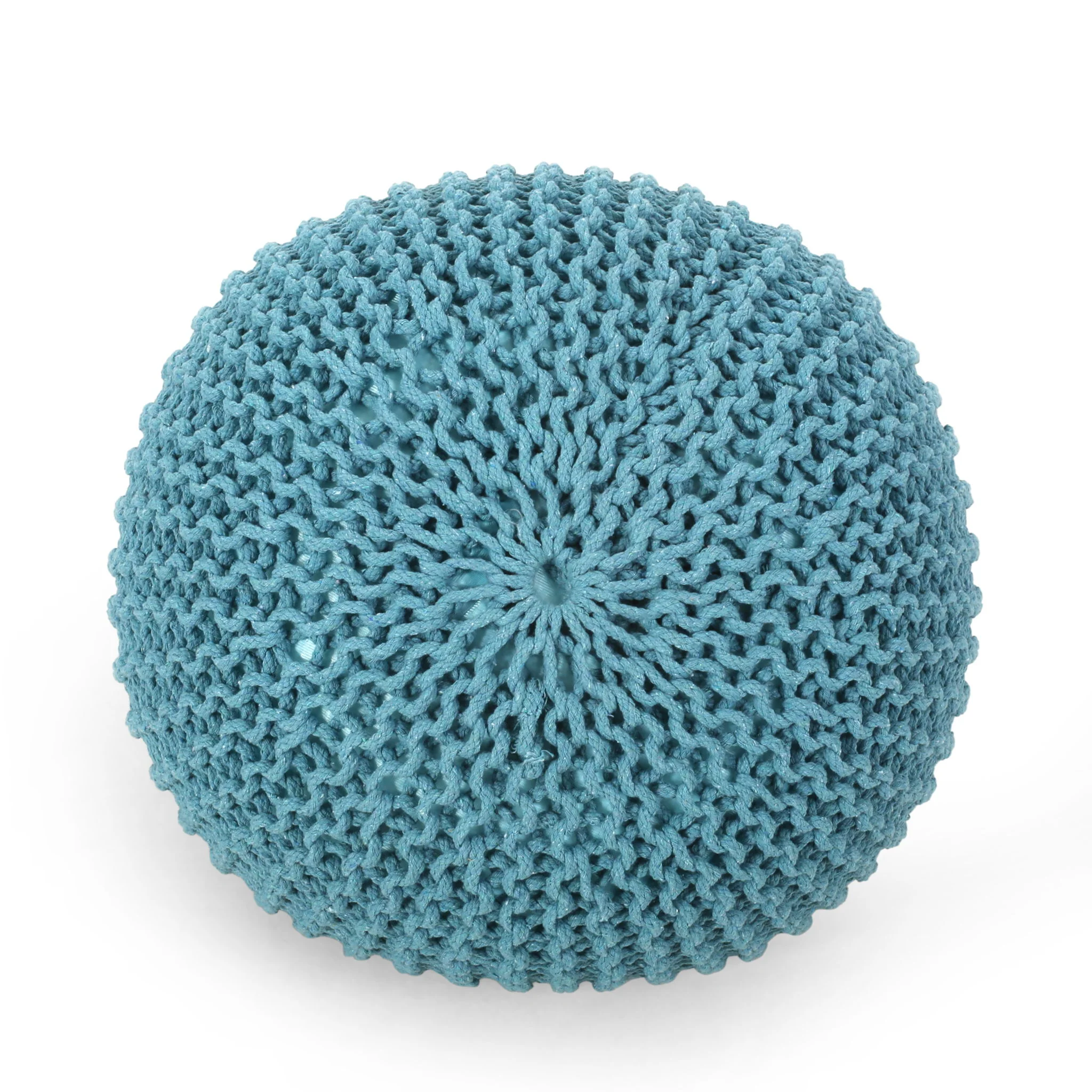 Moro - Knitted Round Pouf With Pumpkin Shape - Image 10