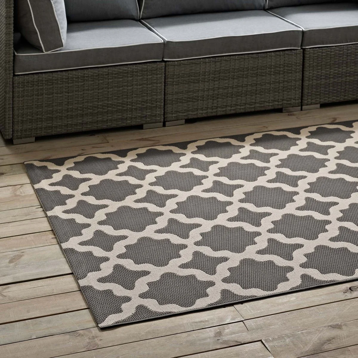 Moroccan Trellis Polypropylene Indoor Outdoor Area Rug - Versatile All-Weather - Image 130