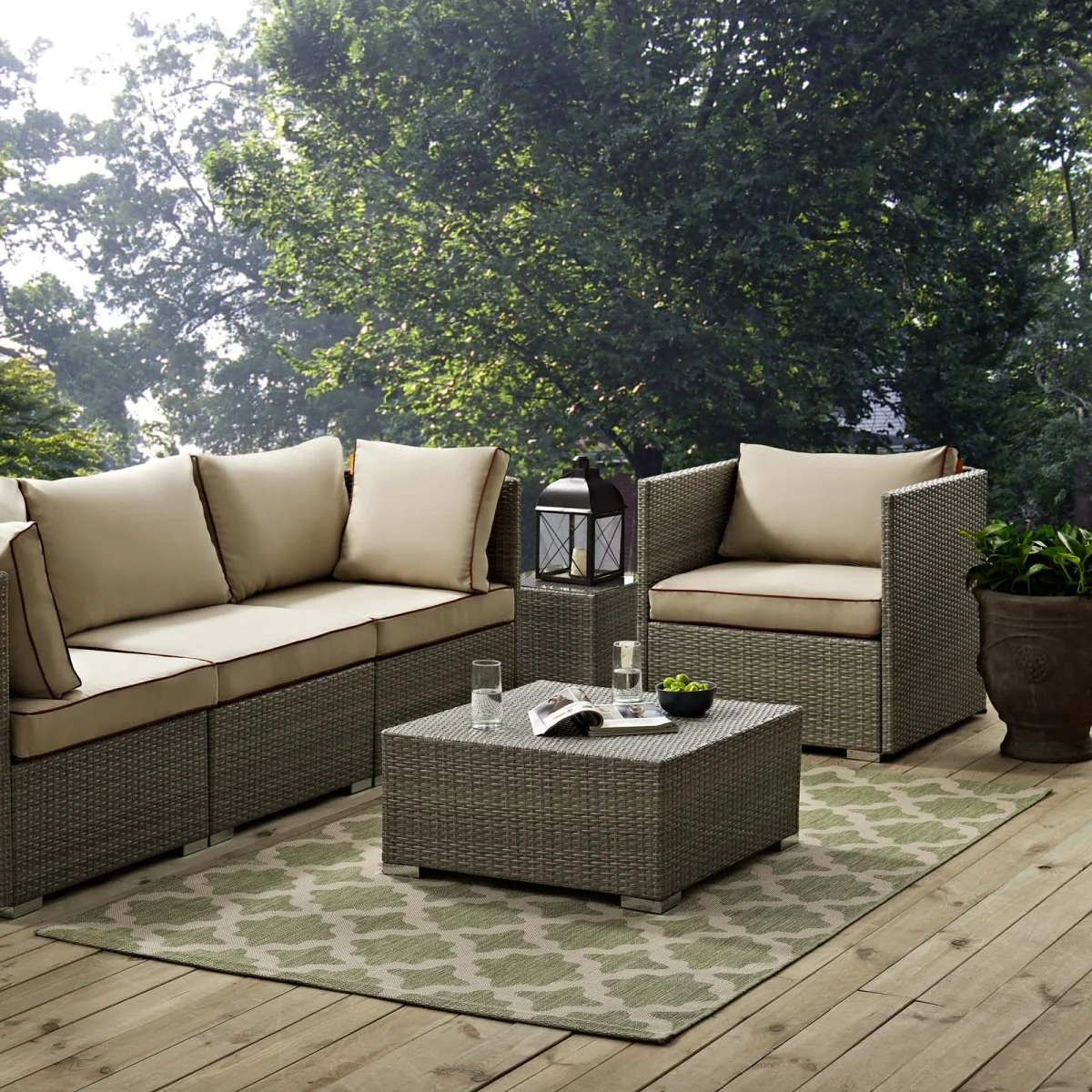 Moroccan Trellis Polypropylene Indoor Outdoor Area Rug - Versatile All-Weather - Image 140