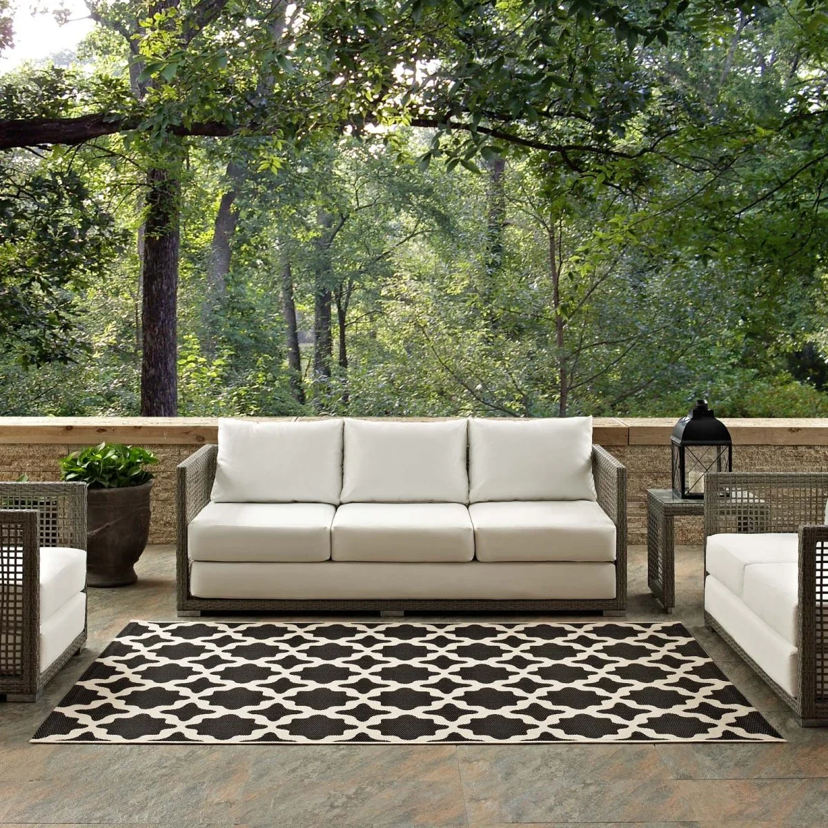 Moroccan Trellis Polypropylene Indoor Outdoor Area Rug - Versatile All-Weather - Image 35