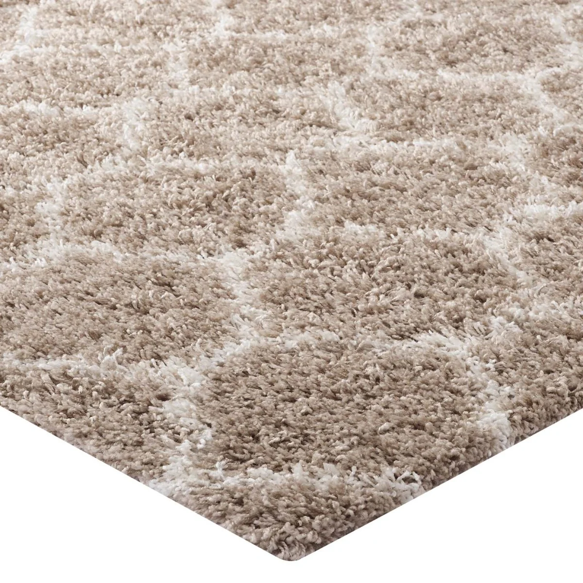 Moroccan Trellis Shag Area Rug - Plush High-Pile Accent Rug for Living Room - Image 35