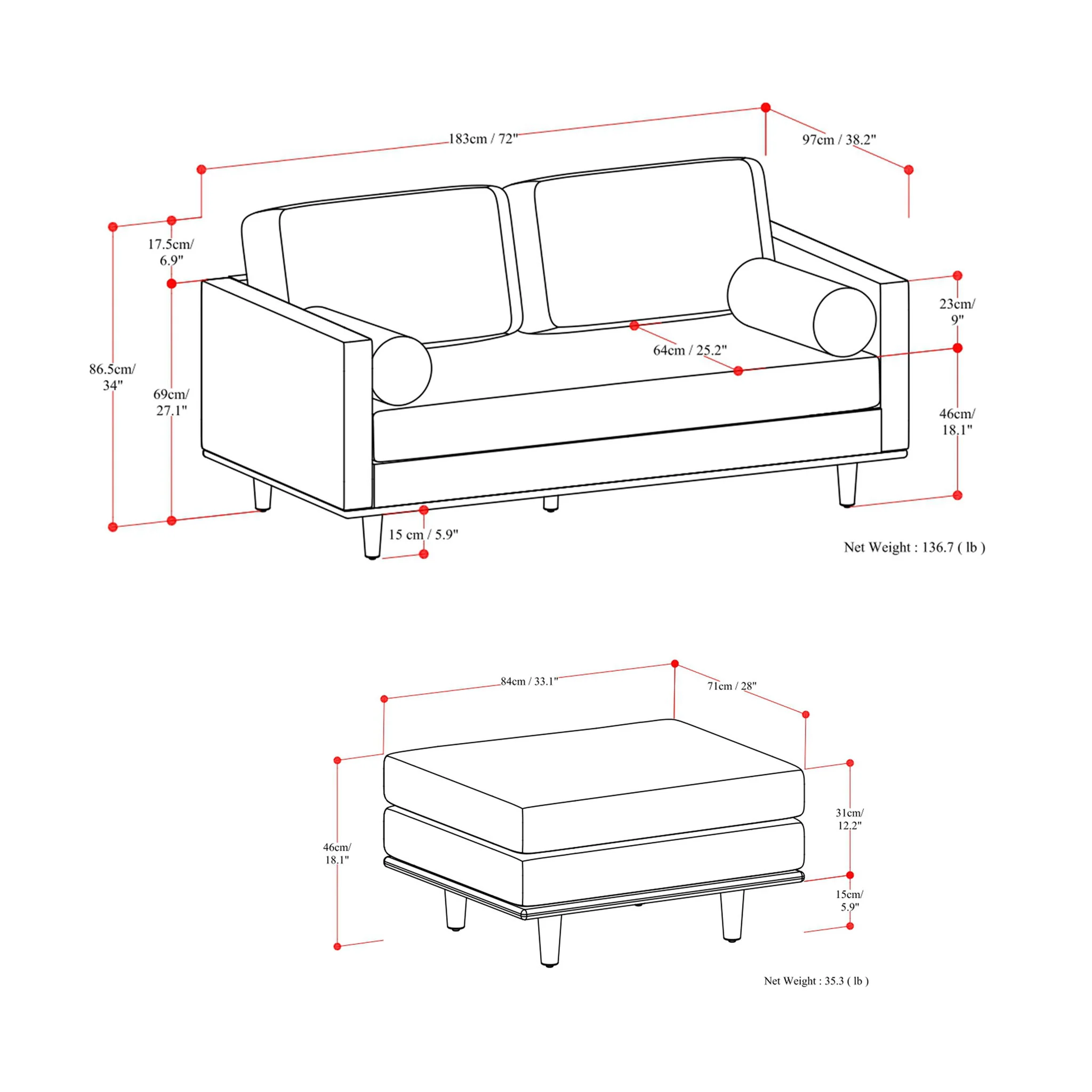 Morrison - Sofa And Ottoman Set - Image 51