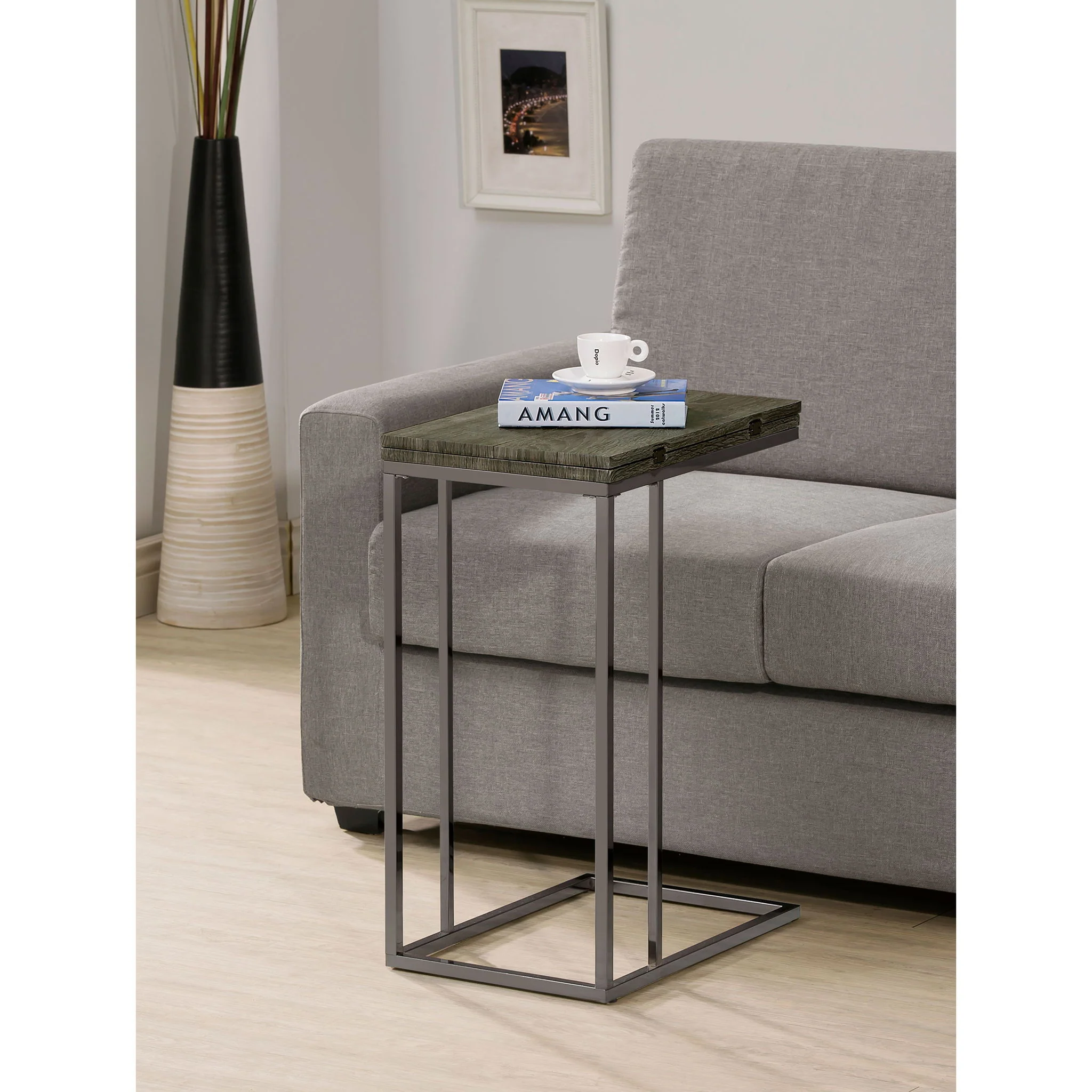 Mortimer - Snack Table With Expandable Top - Gray - Image 7