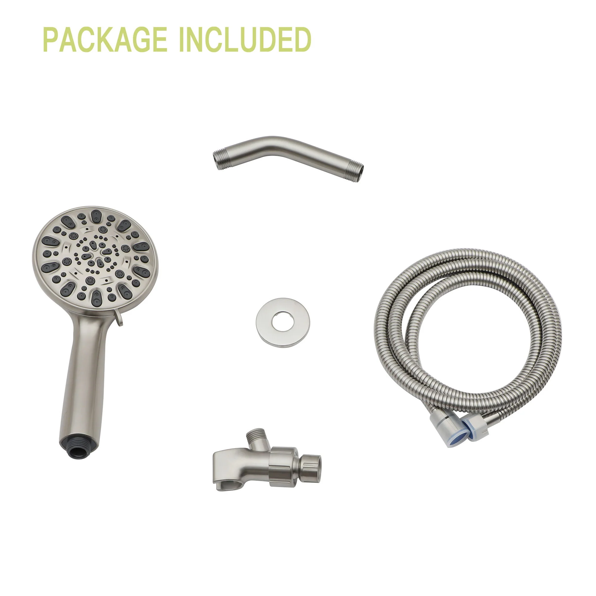 Multi Function Adjustable Hand Shower 7 Function Hand Shower, Wall Mounted - Brushed Nickel - Image 7