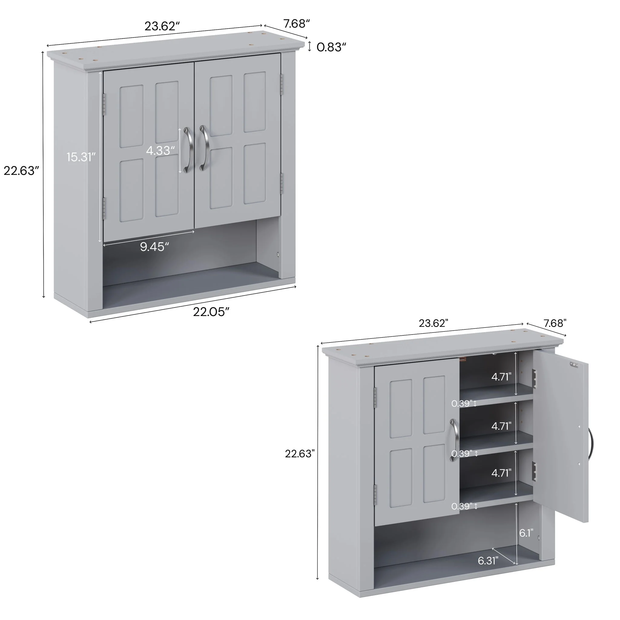 Multi Functional Wall Mounted Cabinet With Adjustable Shelves For Bathroom - Image 22