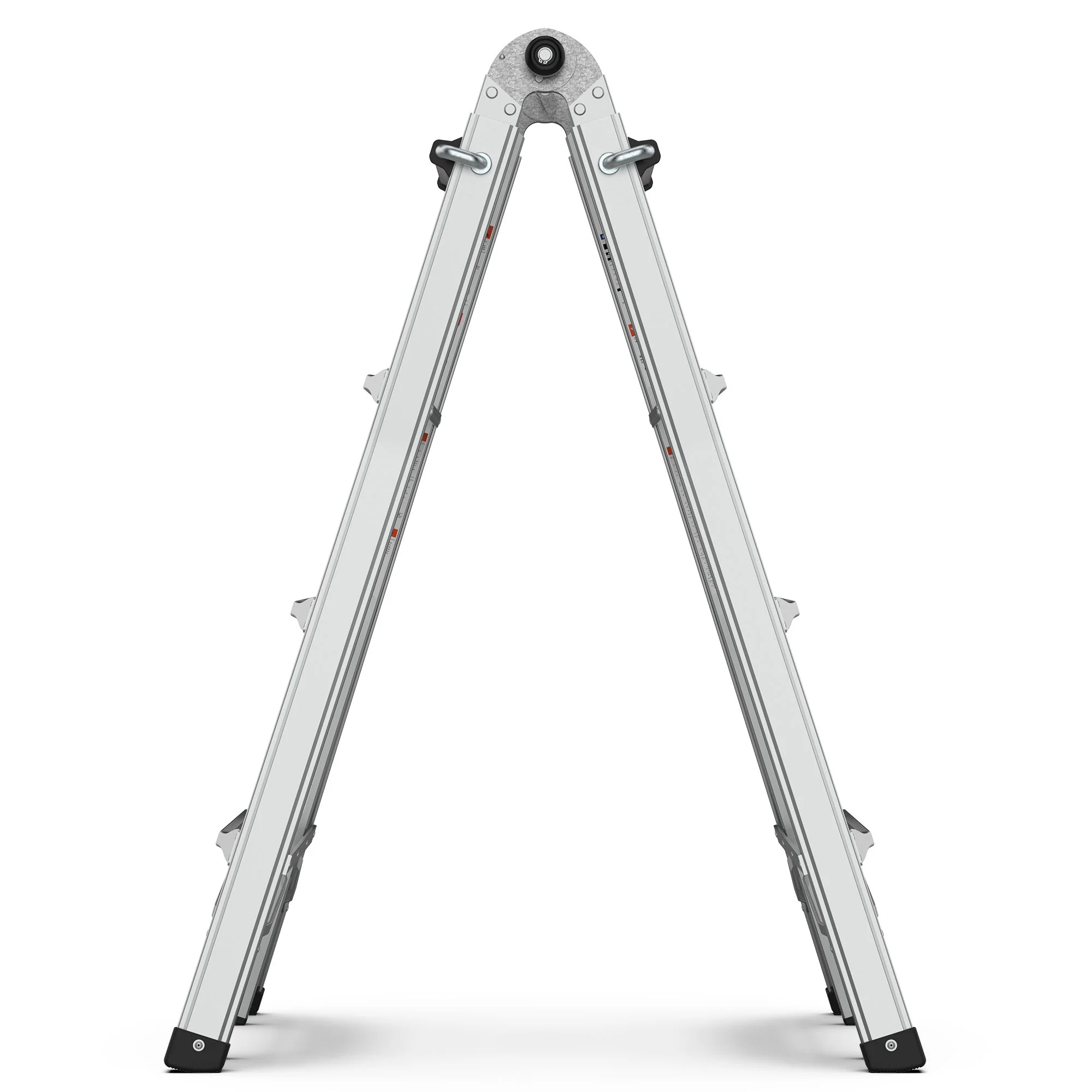 Multi-Position Foldable Aluminum Ladder, A-Frame And Straight Ladder, Ansi 250Lbs - Gray - Image 4