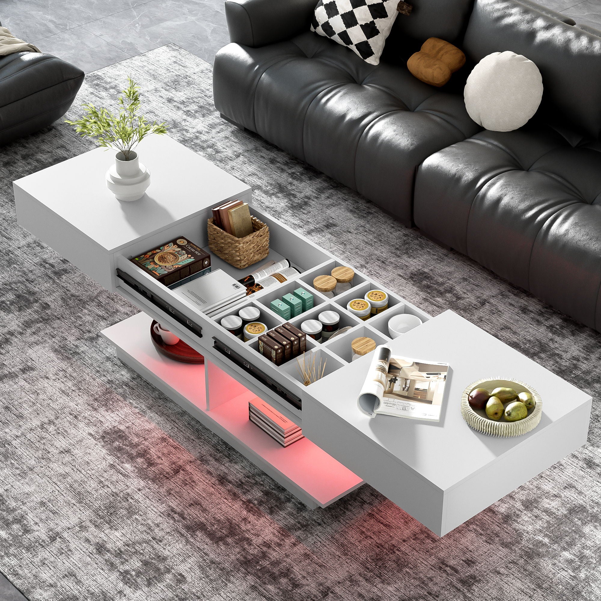 Multifunctional Adjustable Coffee Table With Hidden Storage Space For Living Room - Image 8