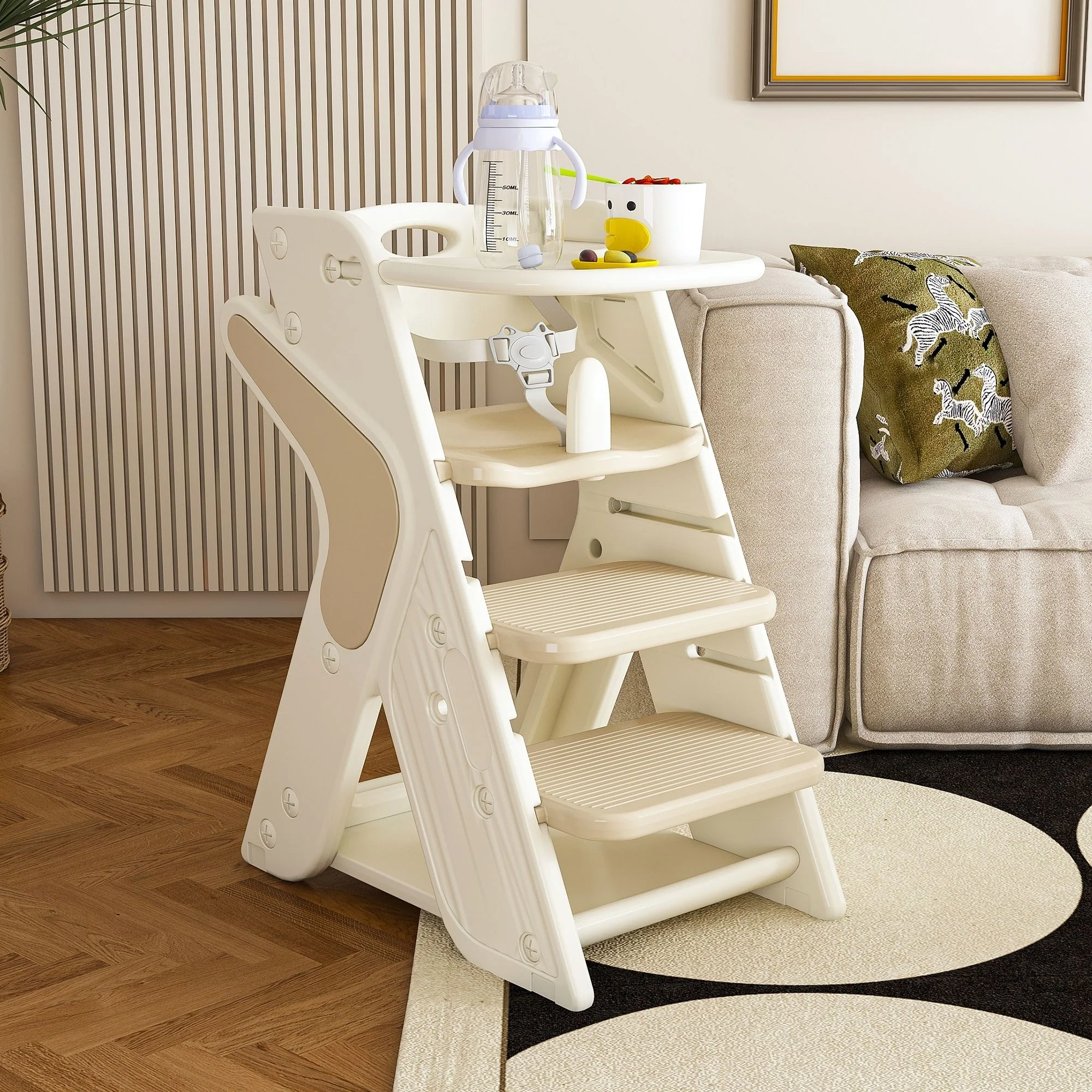 Multifunctional Growing Up Dining Chair With Adjustable Height And 5 Point Seat Belts - Image 20