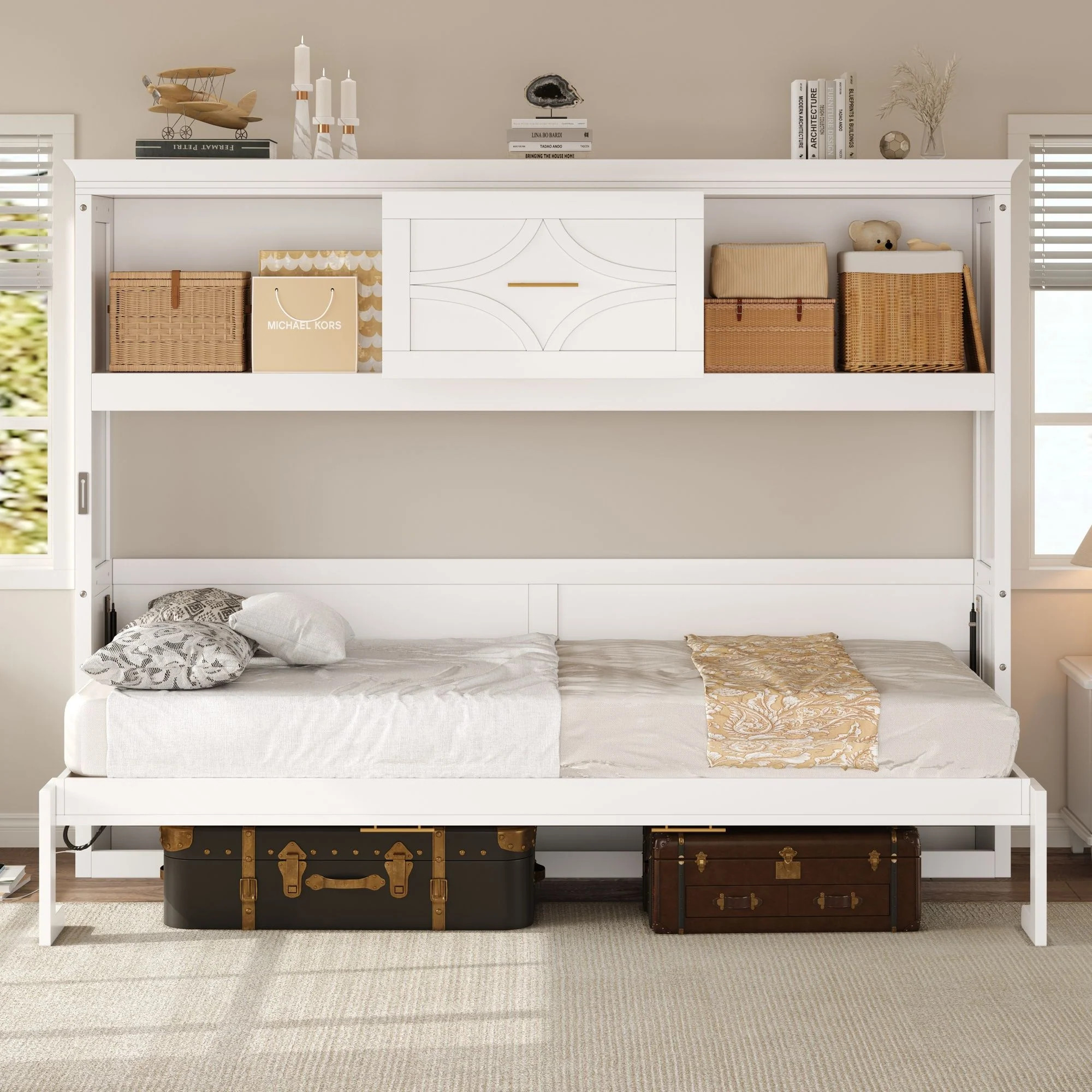 Murphy Bed With Charging Station And Drawer - Image 5