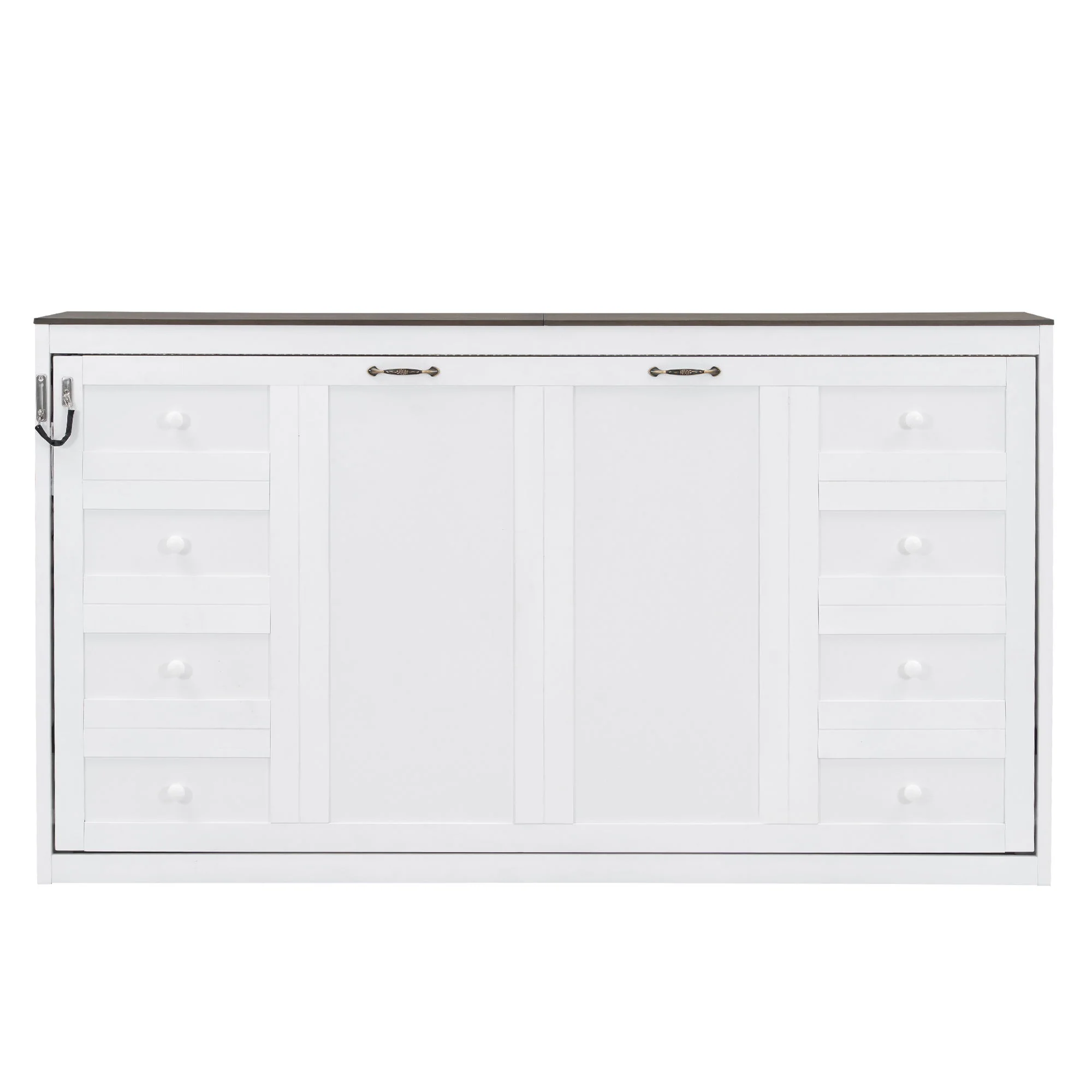 Murphy Bed With LED Light, Foldable Wall Bed Cabinet - Image 2