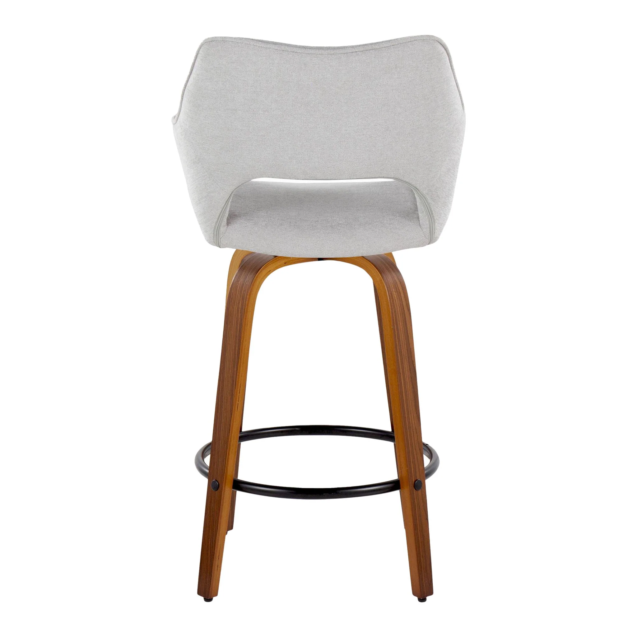 Mustang - Contemporary Fixed Height Counter Stool With Swivel With Round Footrest (Set of 2) - Image 11