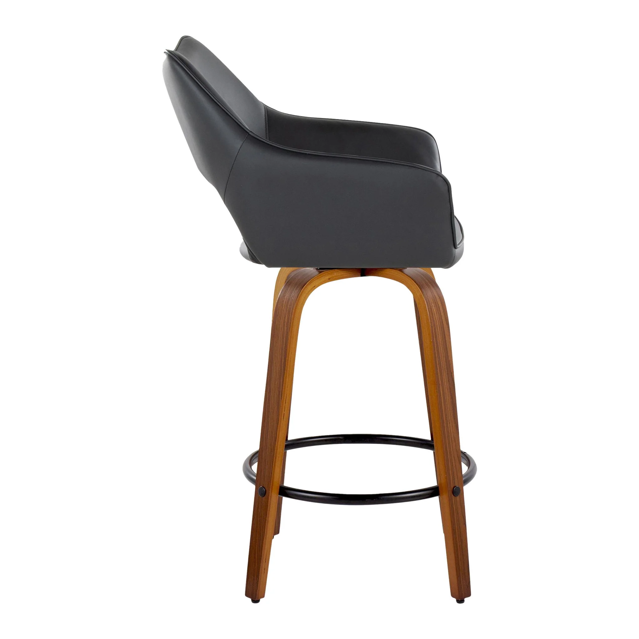 Mustang - Contemporary Fixed Height Counter Stool With Swivel With Round Footrest (Set of 2) - Image 8