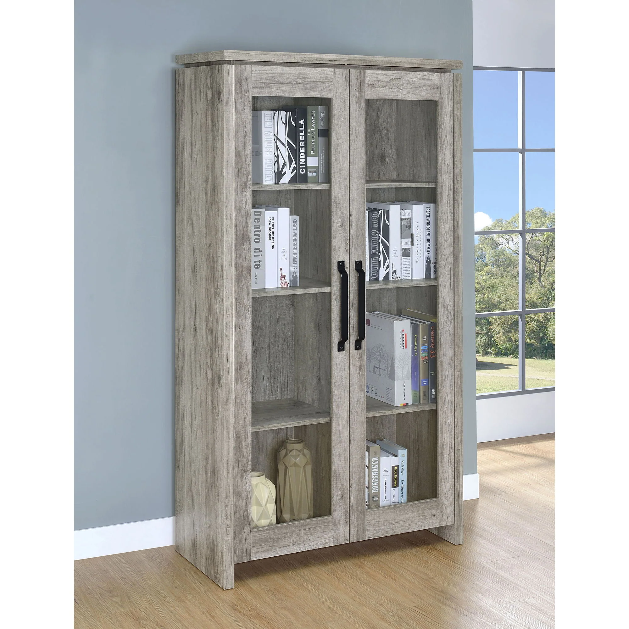 Myerson - 2 Door Tall Cabinet - Gray - Image 7