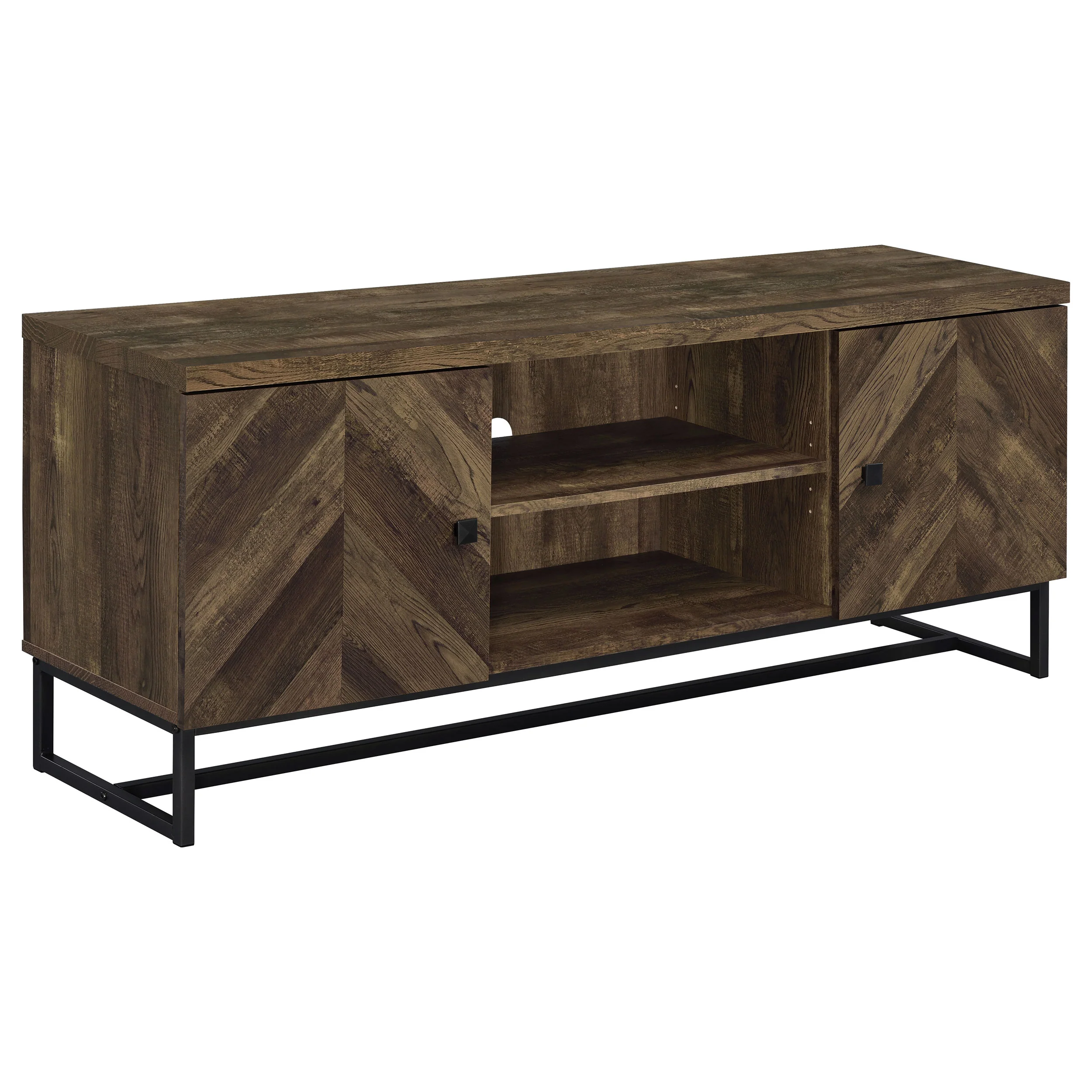Myles 2-Door TV Stand 60 Inch Rustic Oak