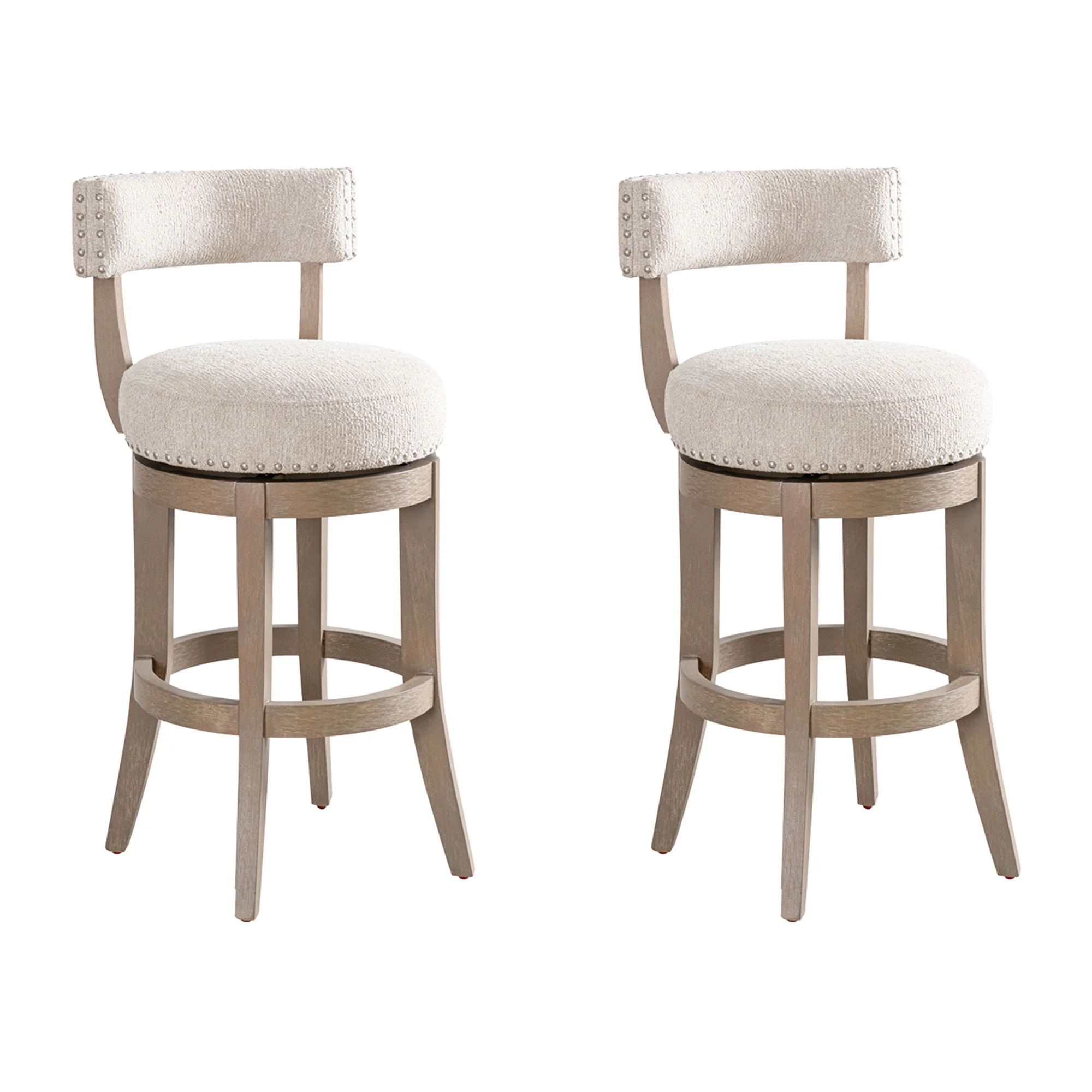 Mystic - Solid Wood Upholstered 30" Bar Height Swivel Barstool - Image 3