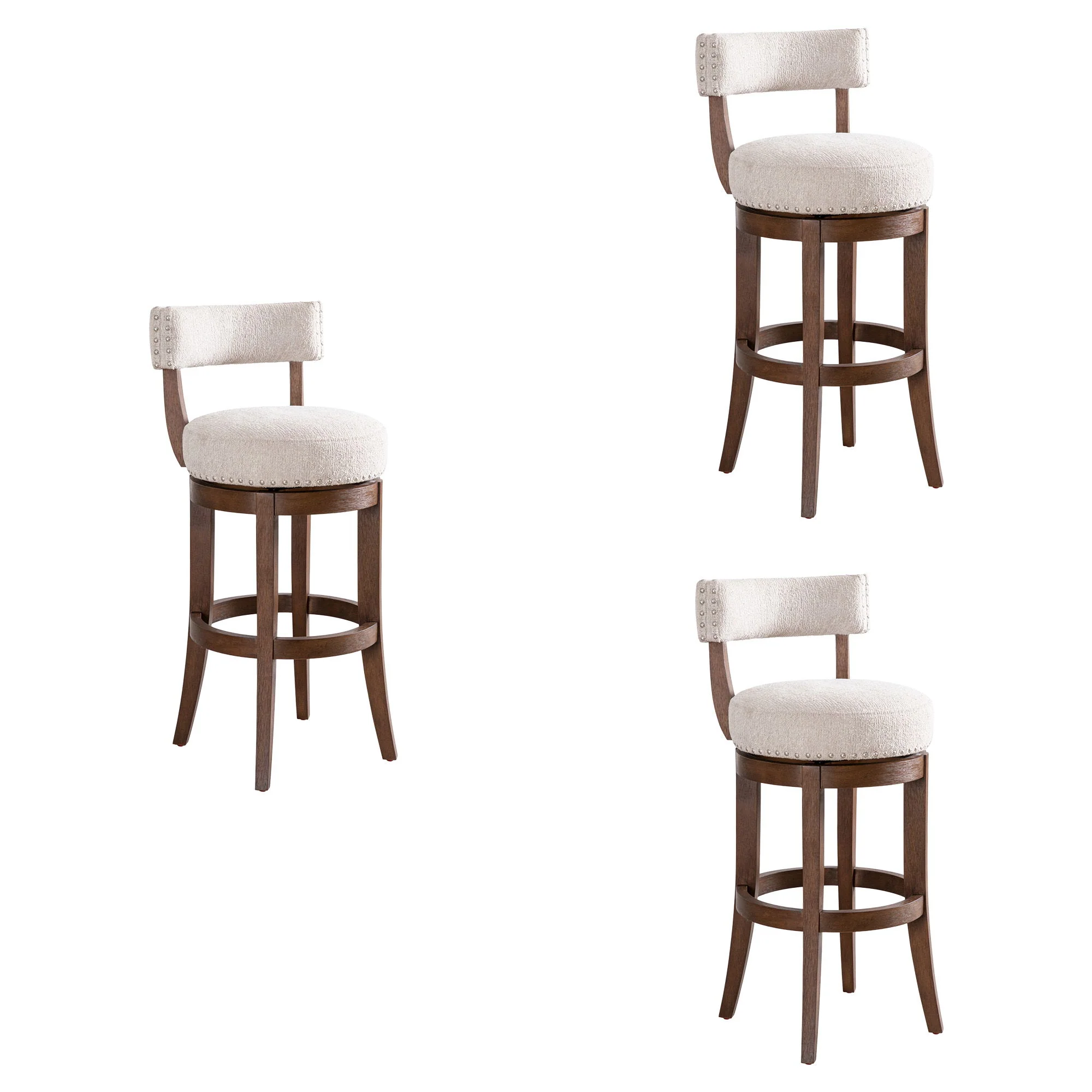 Mystic - Solid Wood Upholstered 30" Bar Height Swivel Barstool - Image 4