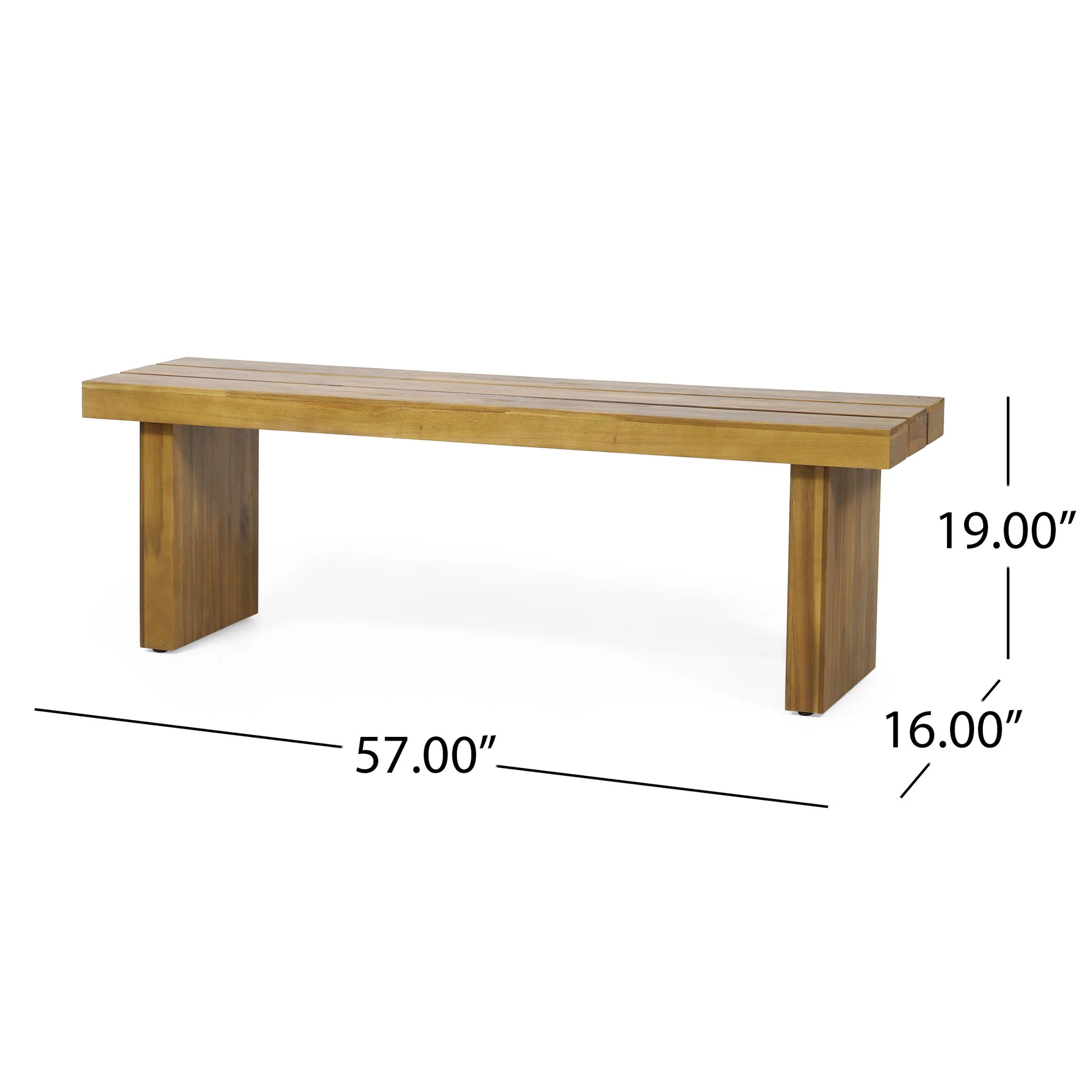 Nahanni - Rustic Acacia Wood Bench With Slat Design - Natural - Image 2