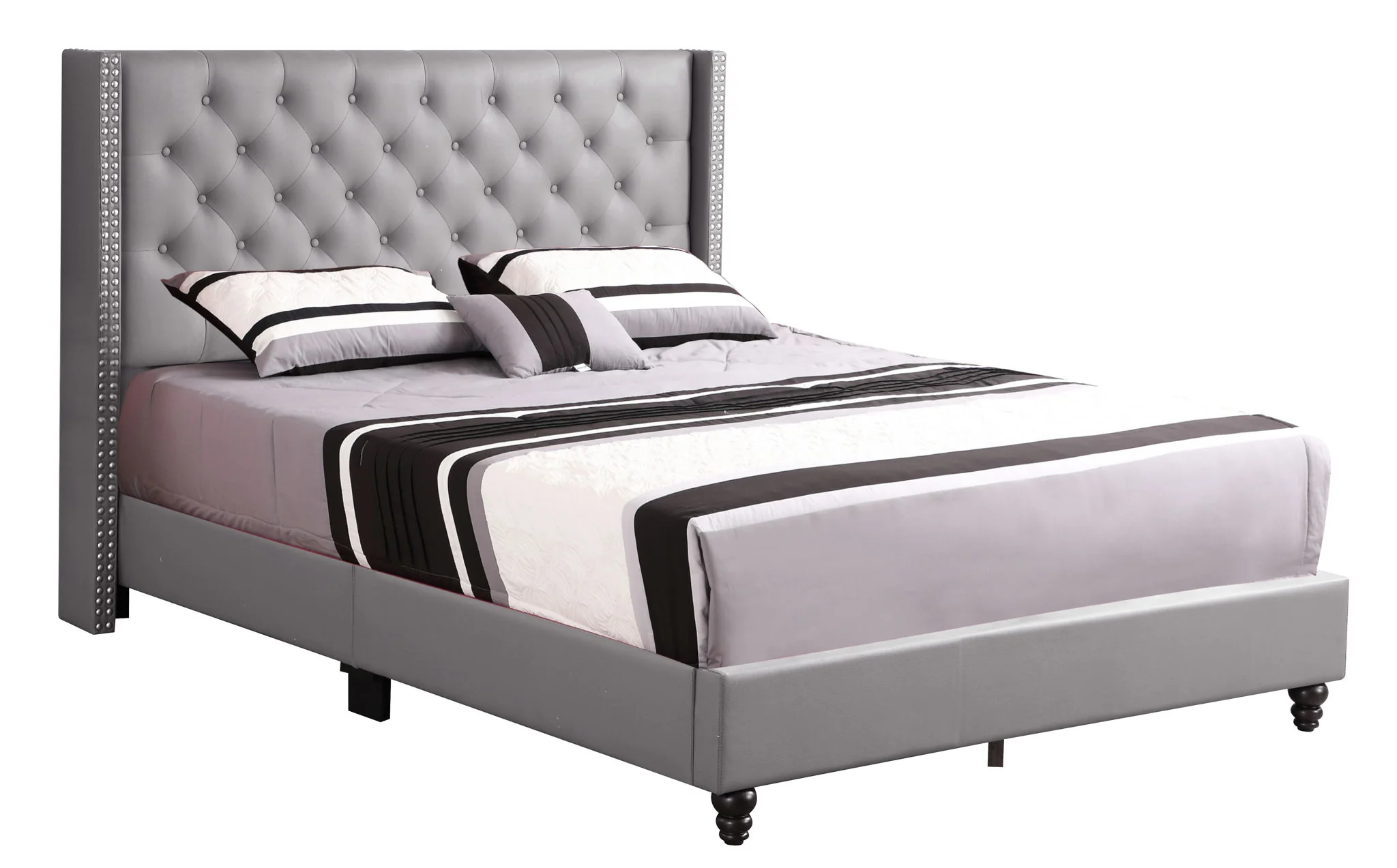 Nailhead Bed Transitional Vibrant - Image 22