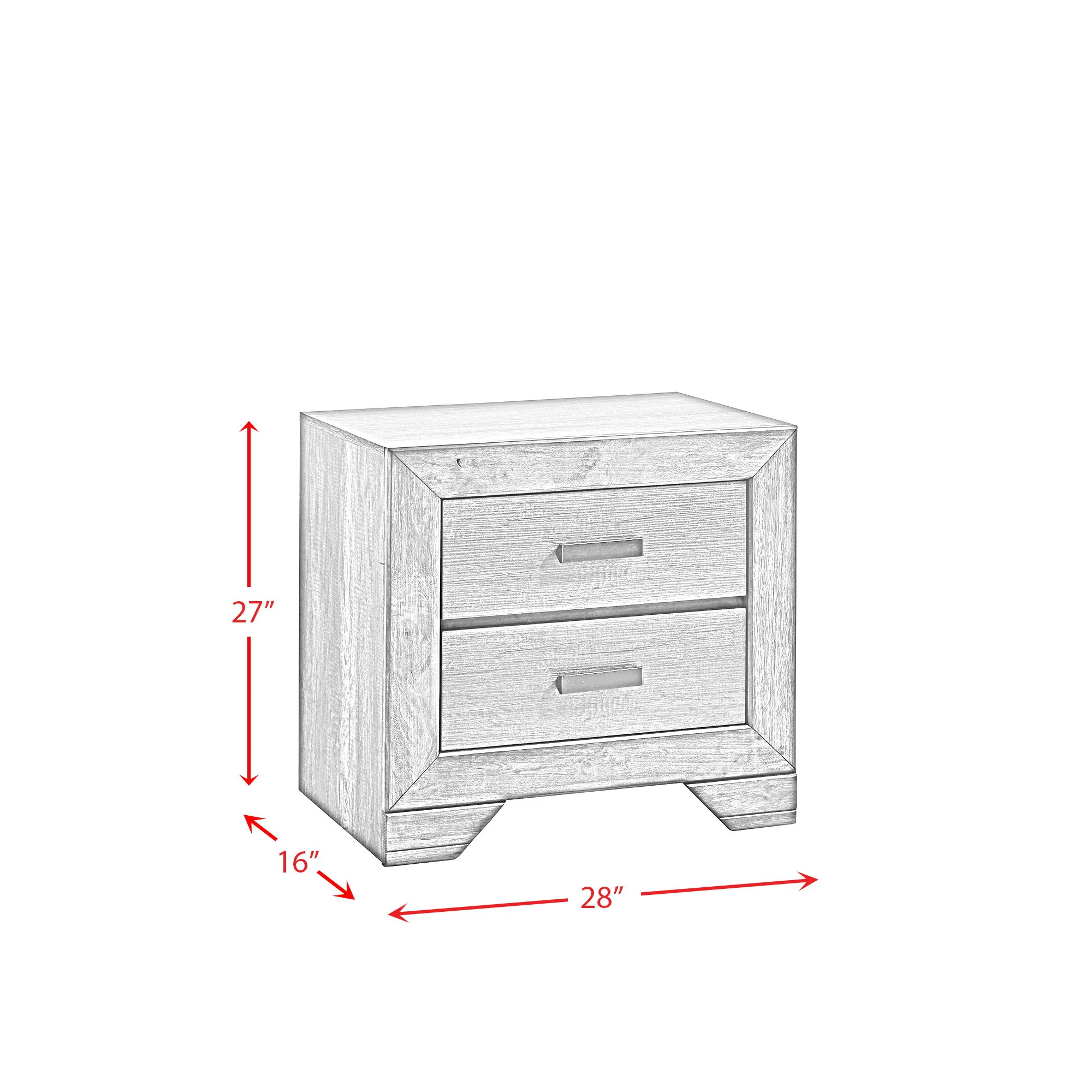 Nathan - Nightstand - Gray Oak Finish - Image 2