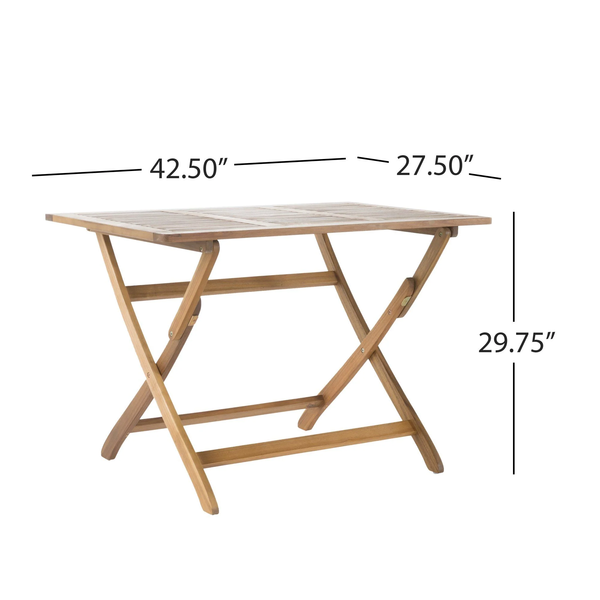 Natural 5 Piece Wood Outdoor Patio Dining Set - Natural Stained - Image 4