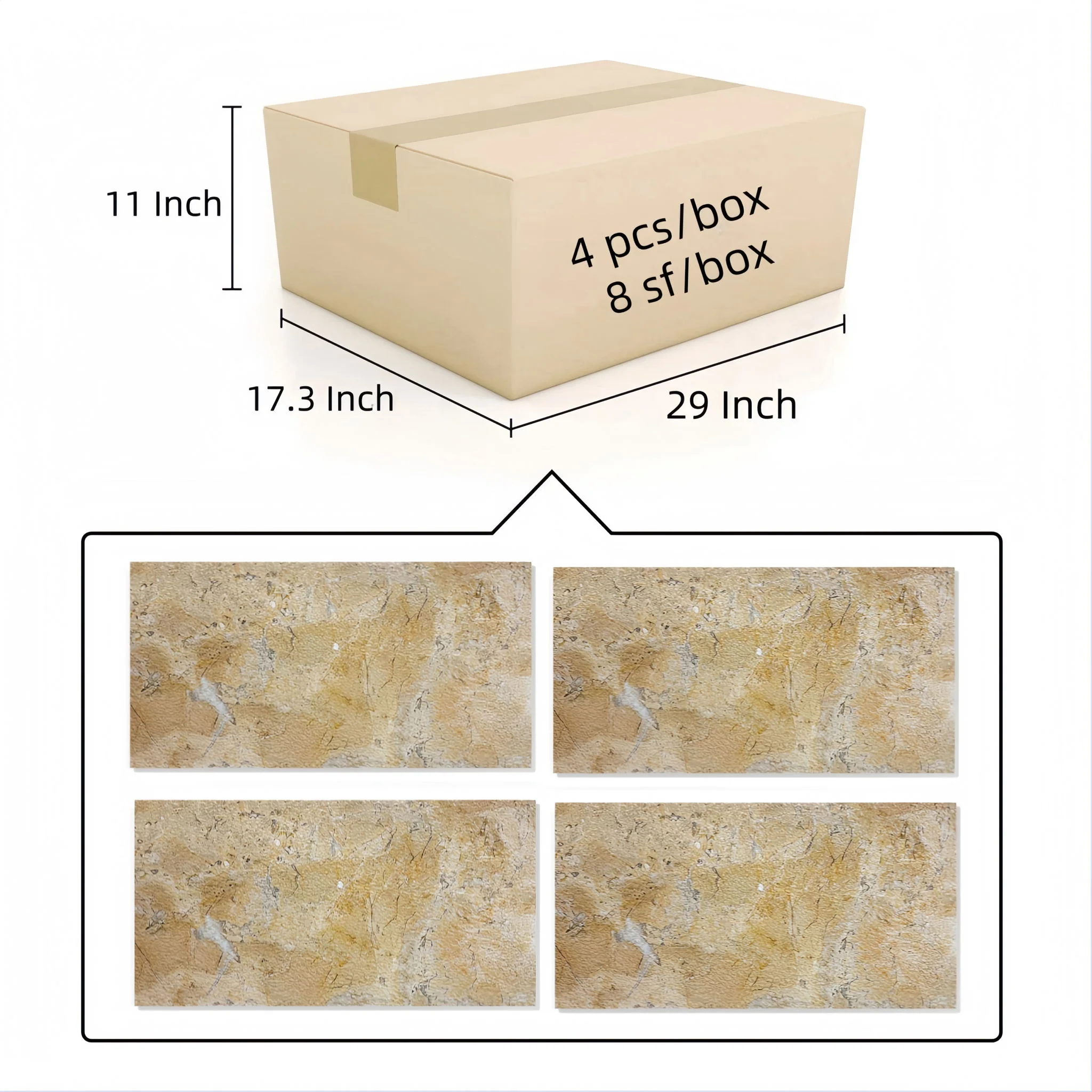 Natural Marble Polished Tile For Wall And Floor (Set of 4) - Image 28