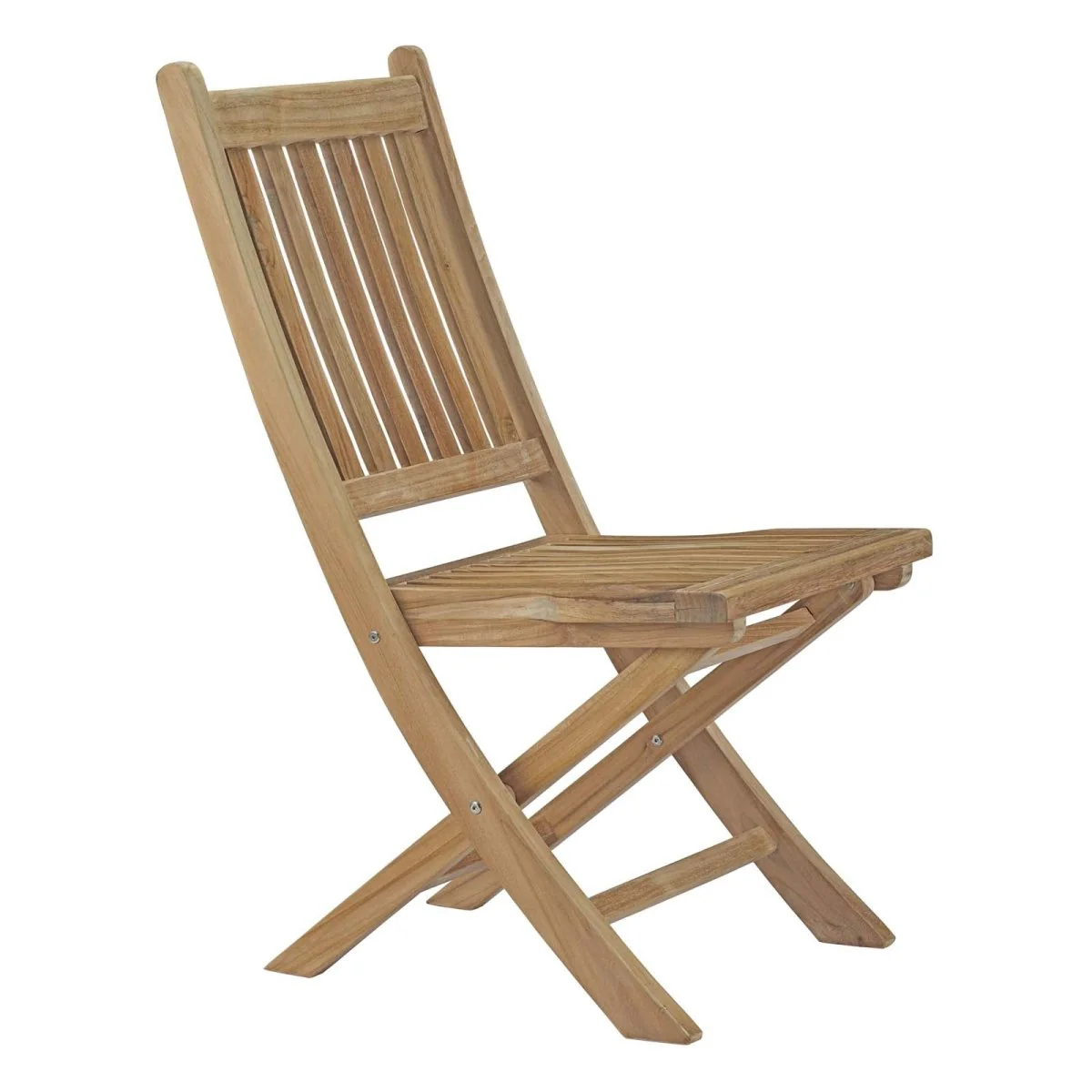 36" Natural Teak Outdoor Folding Dining Chair - Image 2
