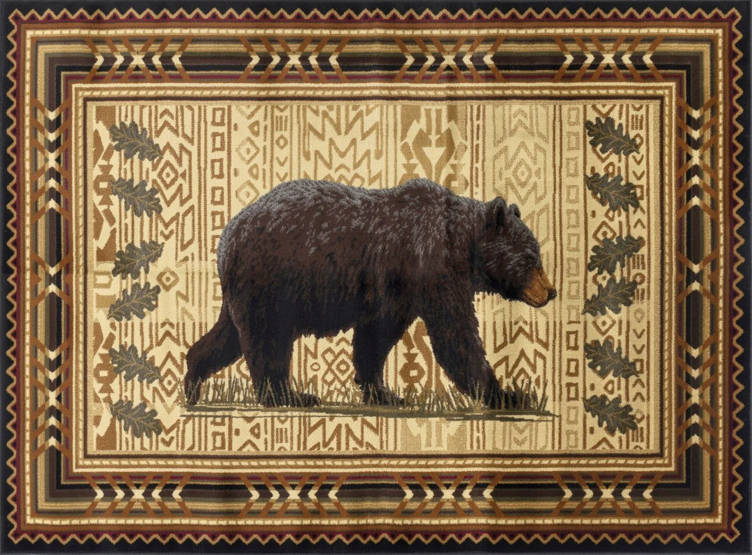 Nature's Nest - 5'3" X 7'3" Lodge Area Rug - Black - Image 5