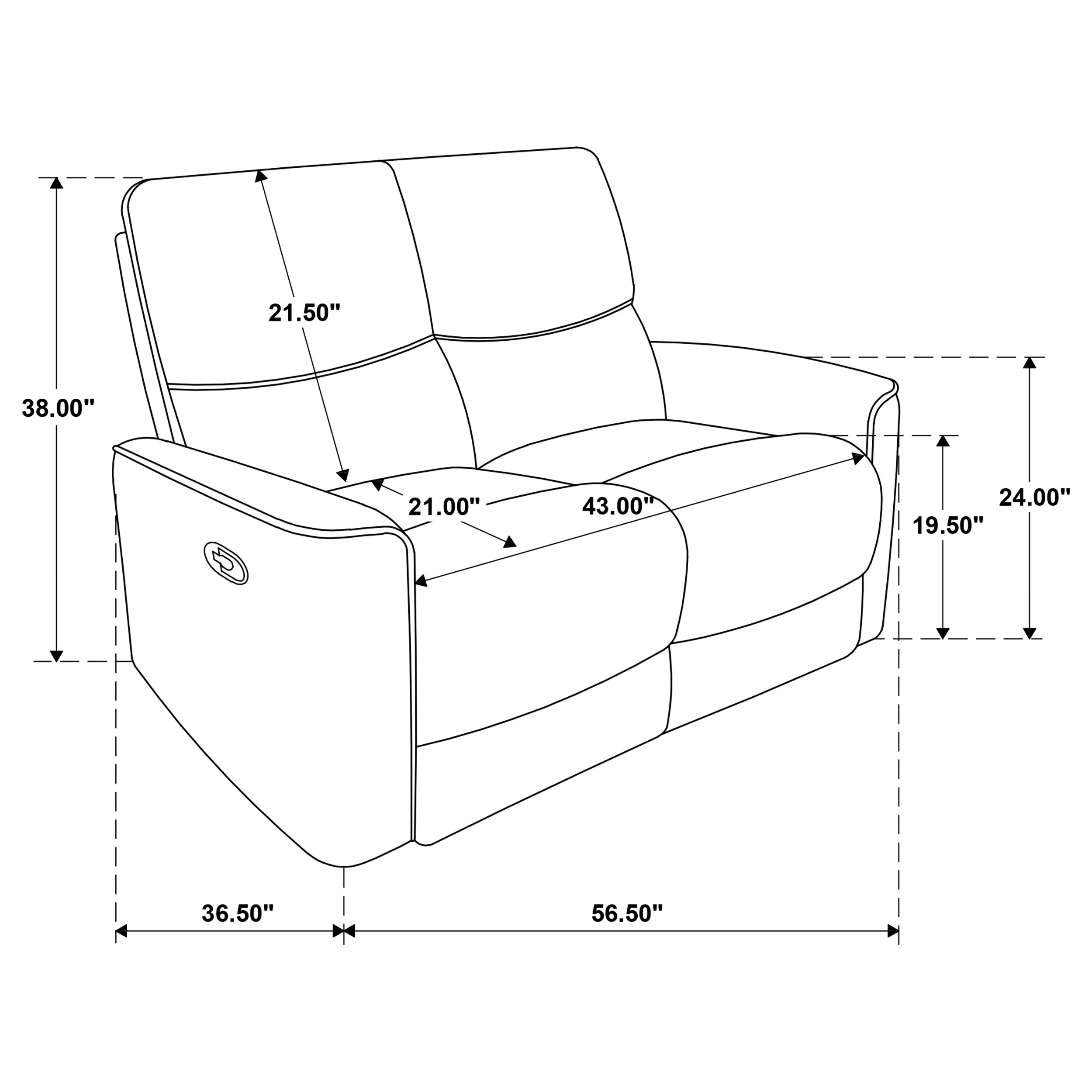 Navarro 2-Piece Upholstered Reclining Sofa Set, Dark Brown - Image 16