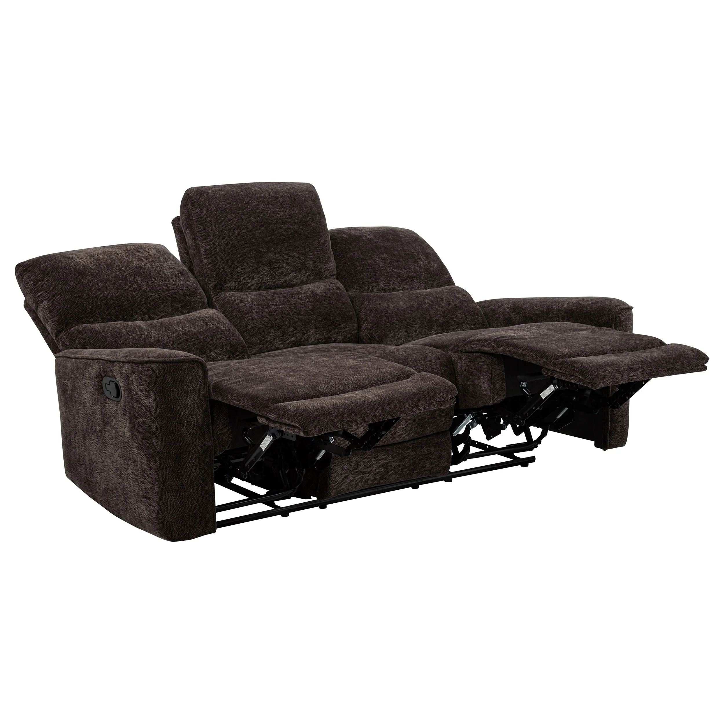 Navarro 2-Piece Upholstered Reclining Sofa Set, Dark Brown - Image 9