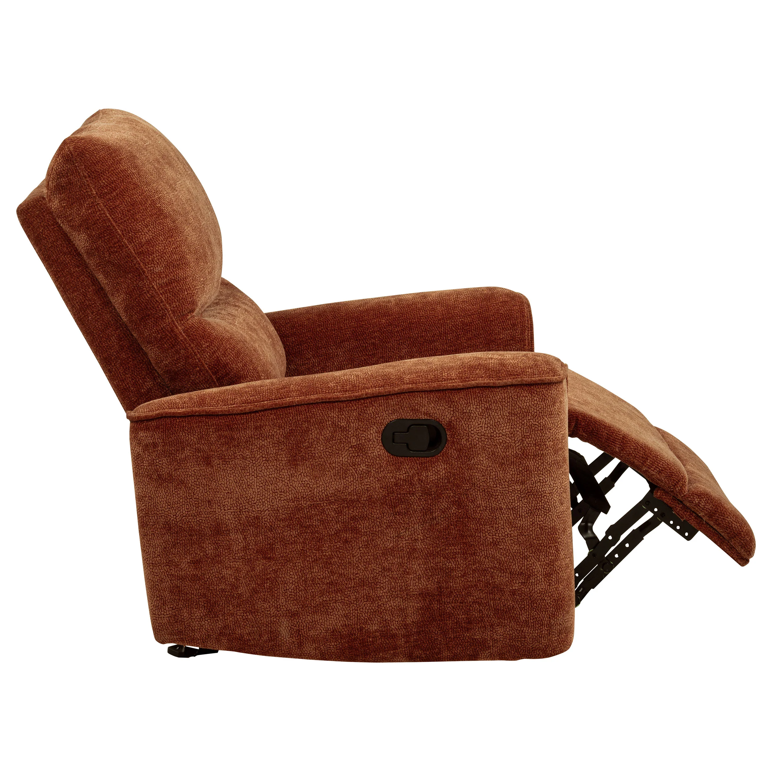 Navarro Chenille Upholstered Glider Recliner, Burnt Orange - Image 6