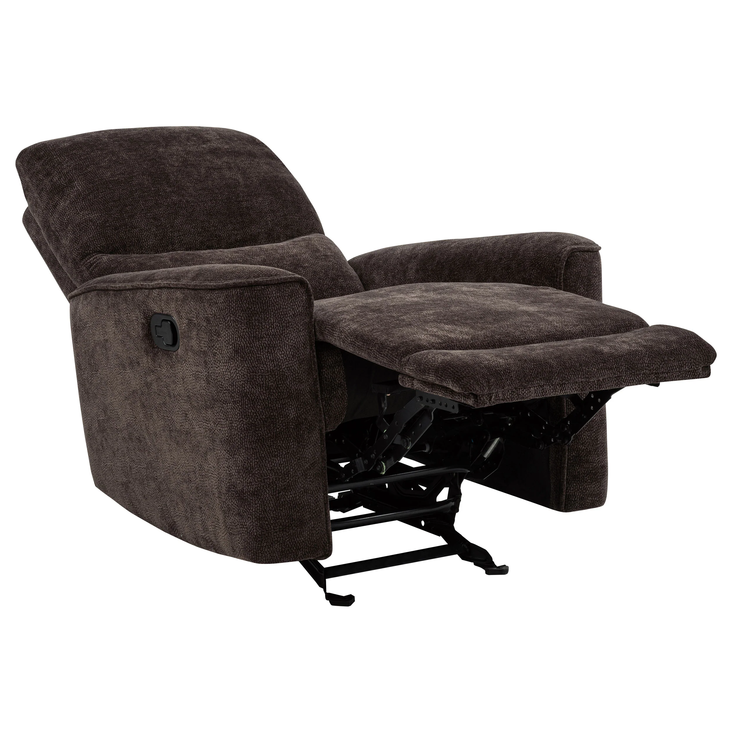 Navarro Chenille Upholstered Glider Recliner Dark Brown - Image 2