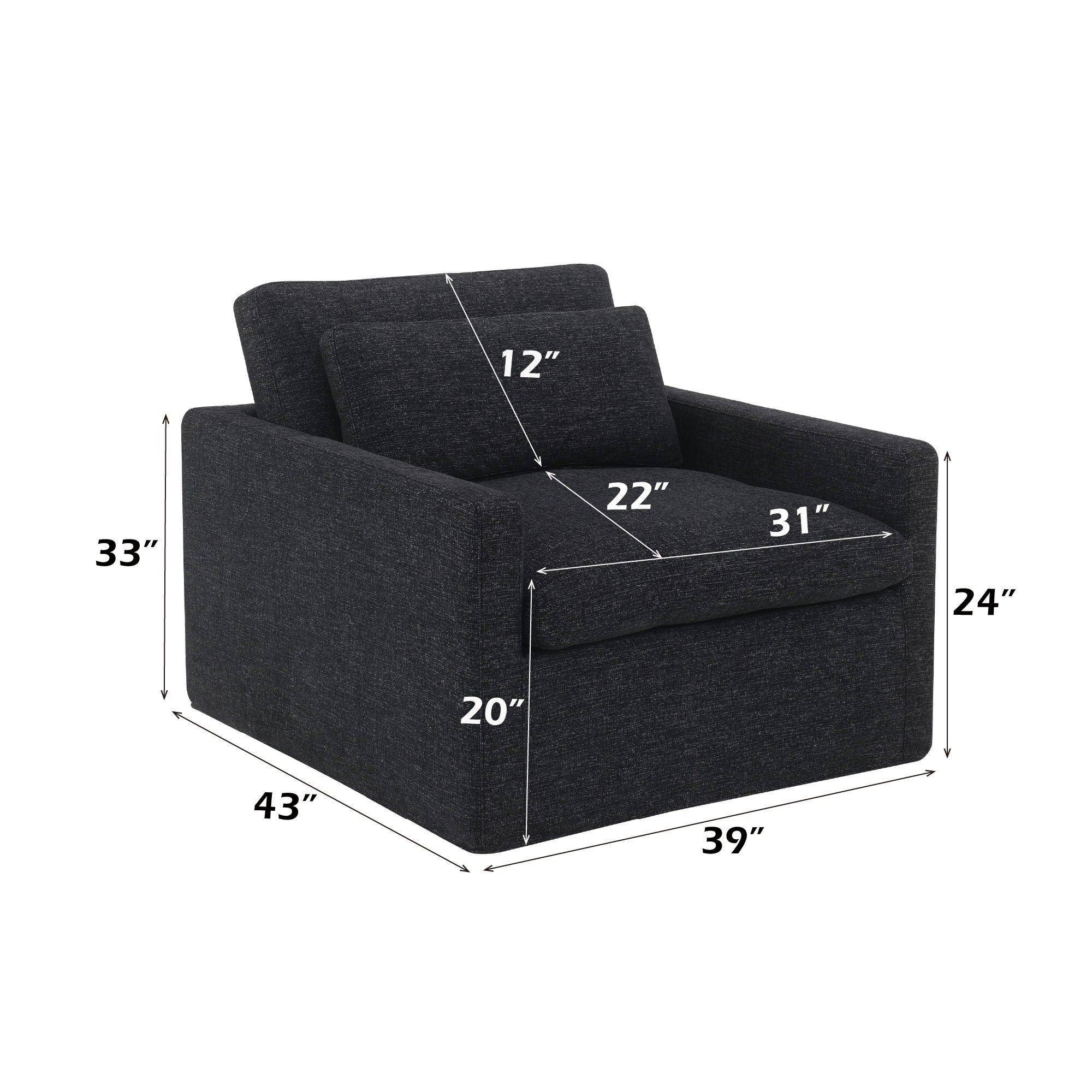 Naveen - Swivel Chair With 1 Toss Pillow - Image 8