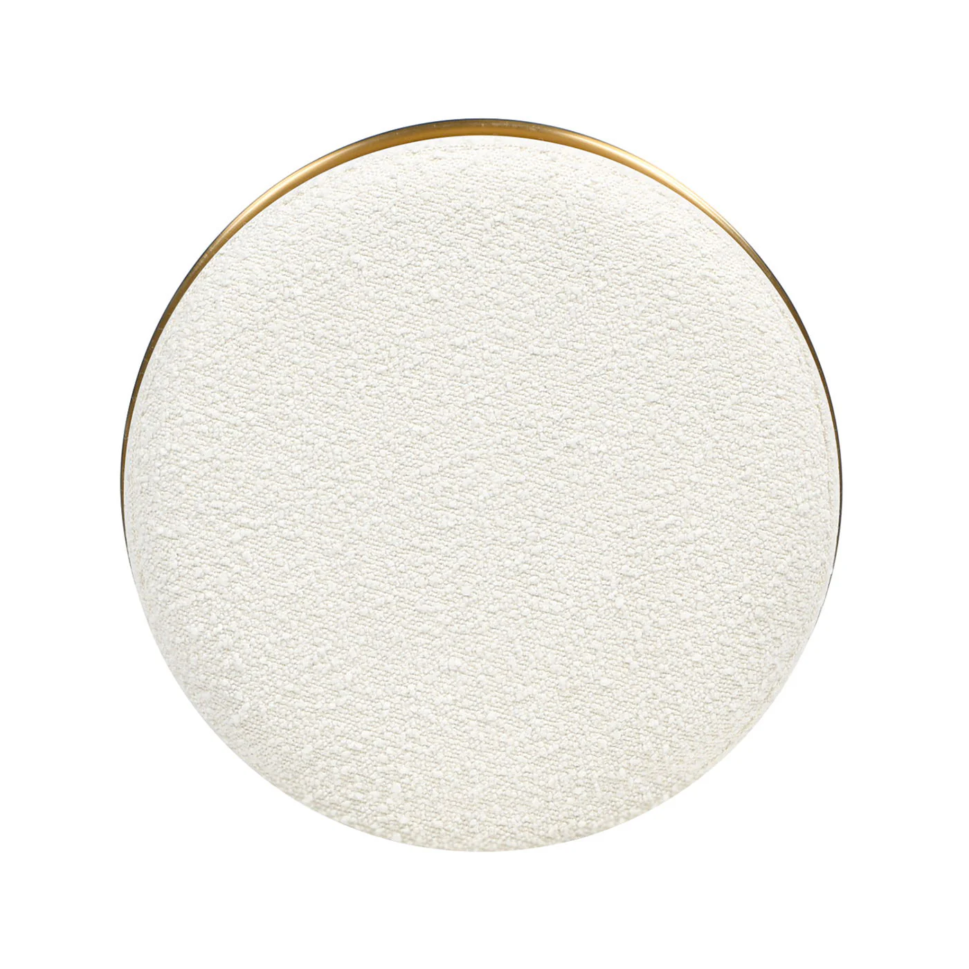Nebula - Backless Round Upholstered Counter Stool With Burl - Ivory White - Image 2
