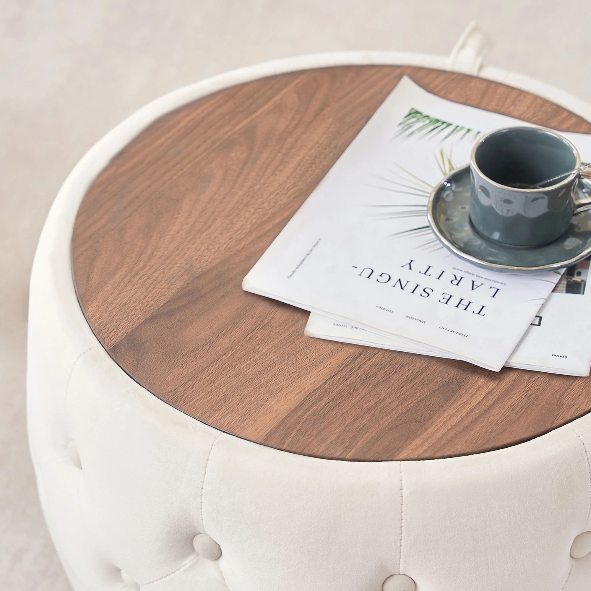 Nesting Ottomans 2 Piece With Tray, 4 In 1 Function - Image 11
