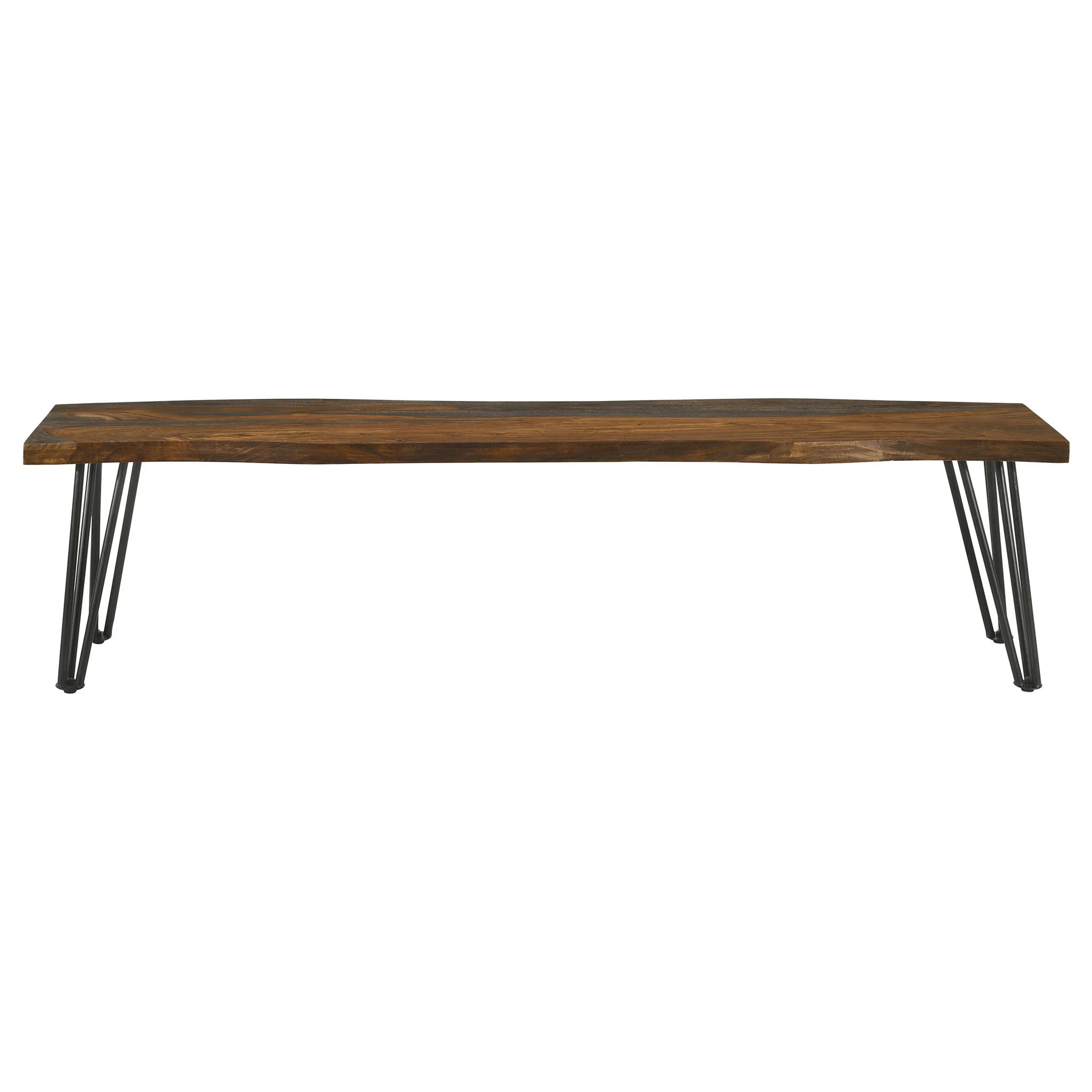 Neve - Sheesham Live Edge Dining Bench With Hairpin Legs - Gray - Image 4
