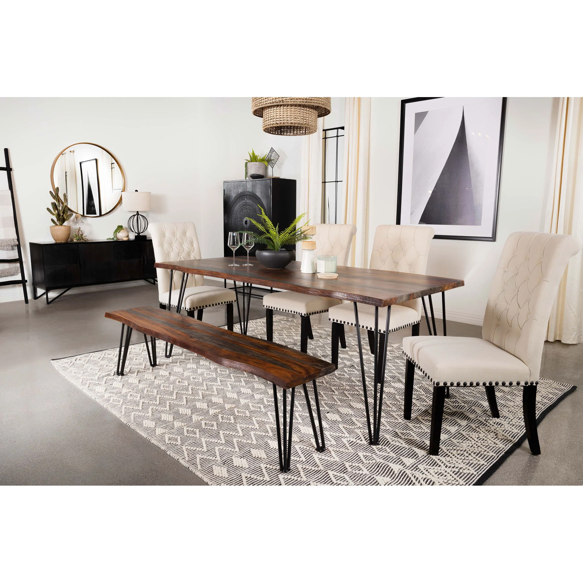 Neve - Sheesham Live Edge Dining Table - Gray - Image 4