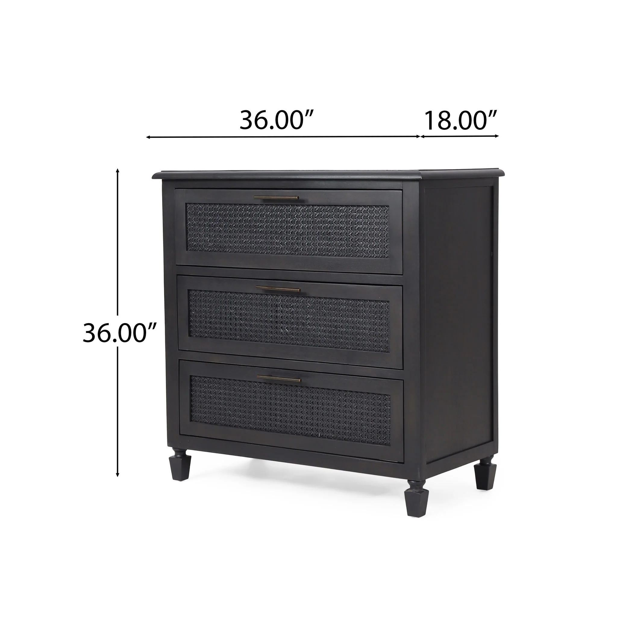Newell - Cane 3 Drawer Dresser - Dark Gray - Image 8