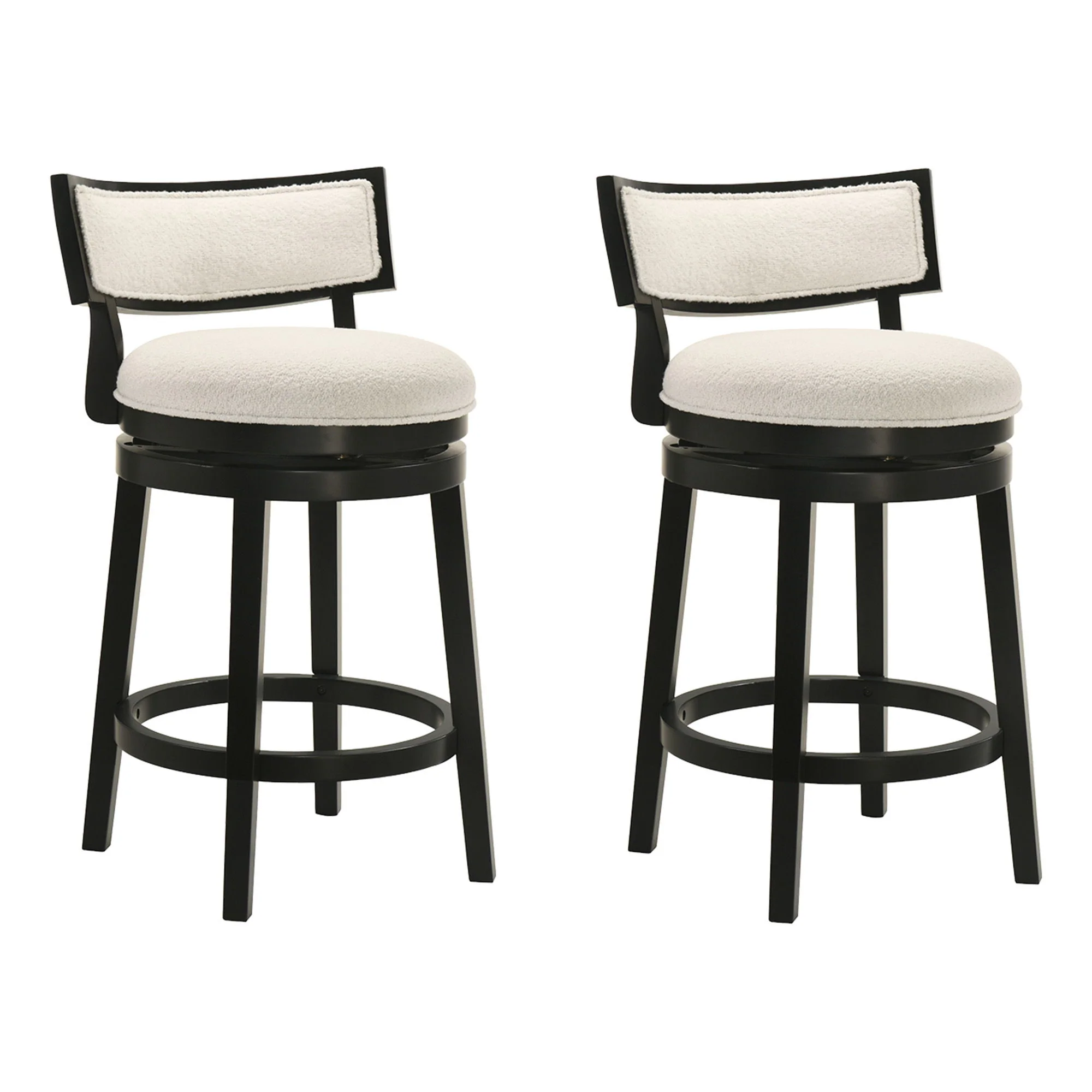 Noely - Modern Farmhouse Swivel Wood Counter Height Kitchen Bar Stool - Image 2