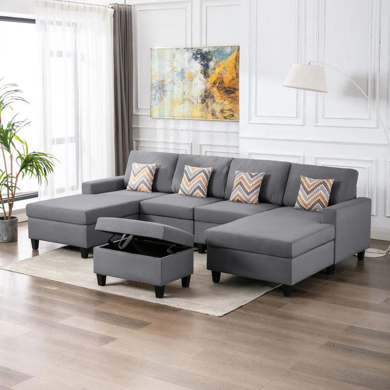 Nolan - Fabric 5 Piece Sectional Sofa With Interchangeable Legs - Image 6